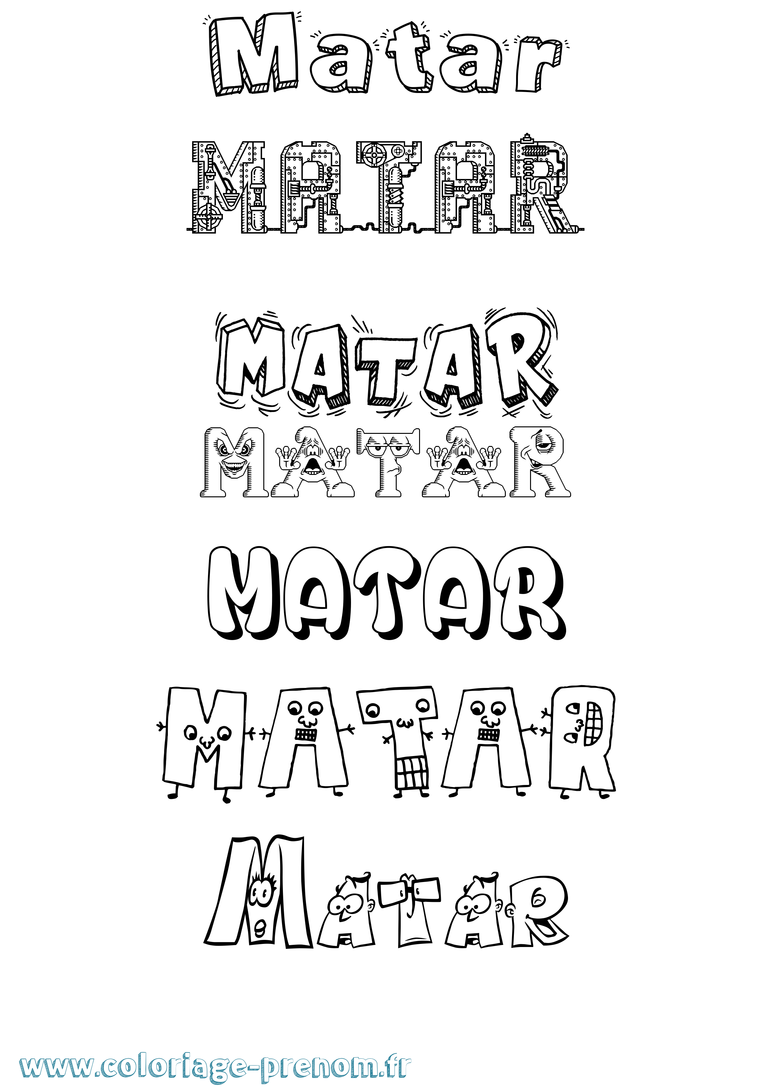 Coloriage Matar Fun Coloriage prénom Matar Fun