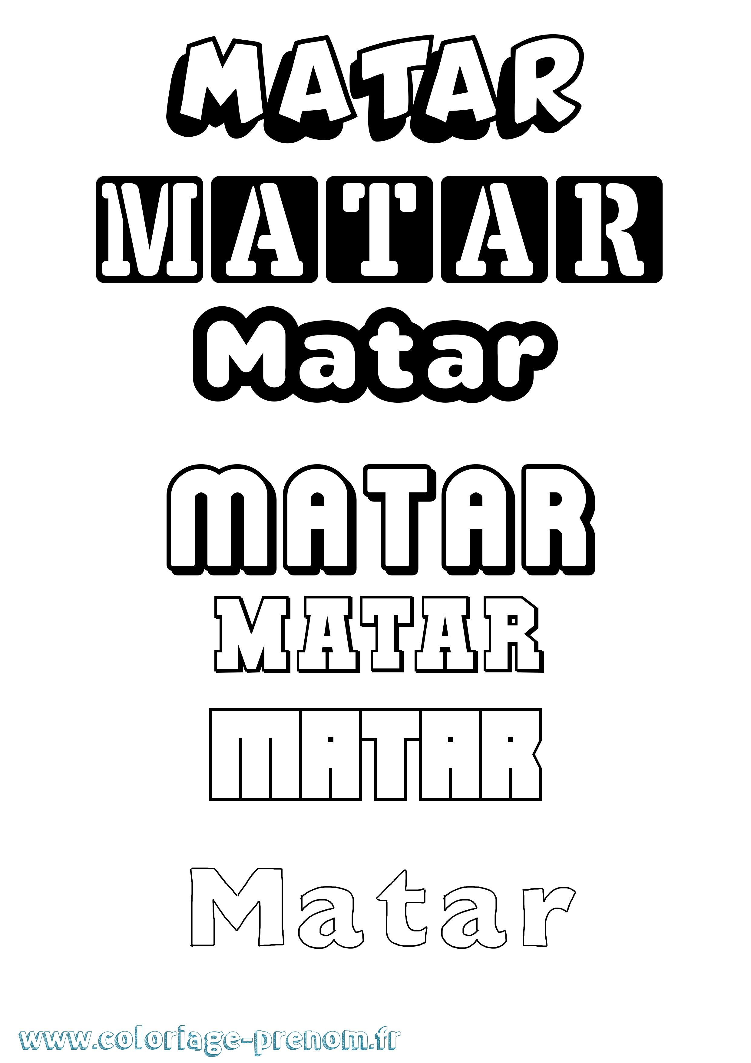 Coloriage Matar Simple Coloriage prénom Matar Simple