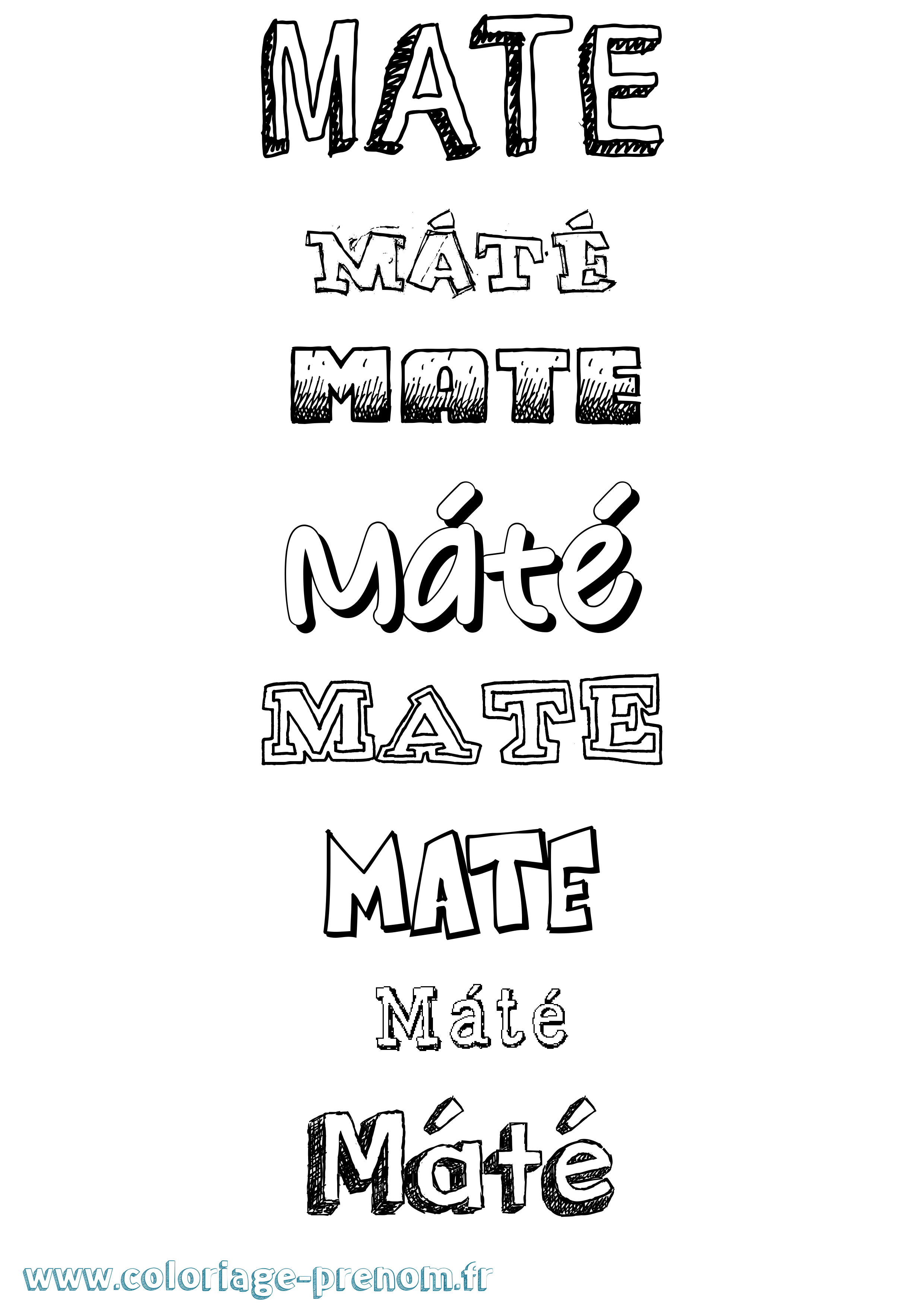 Coloriage Máté Dessiné Coloriage prénom Máté Dessiné