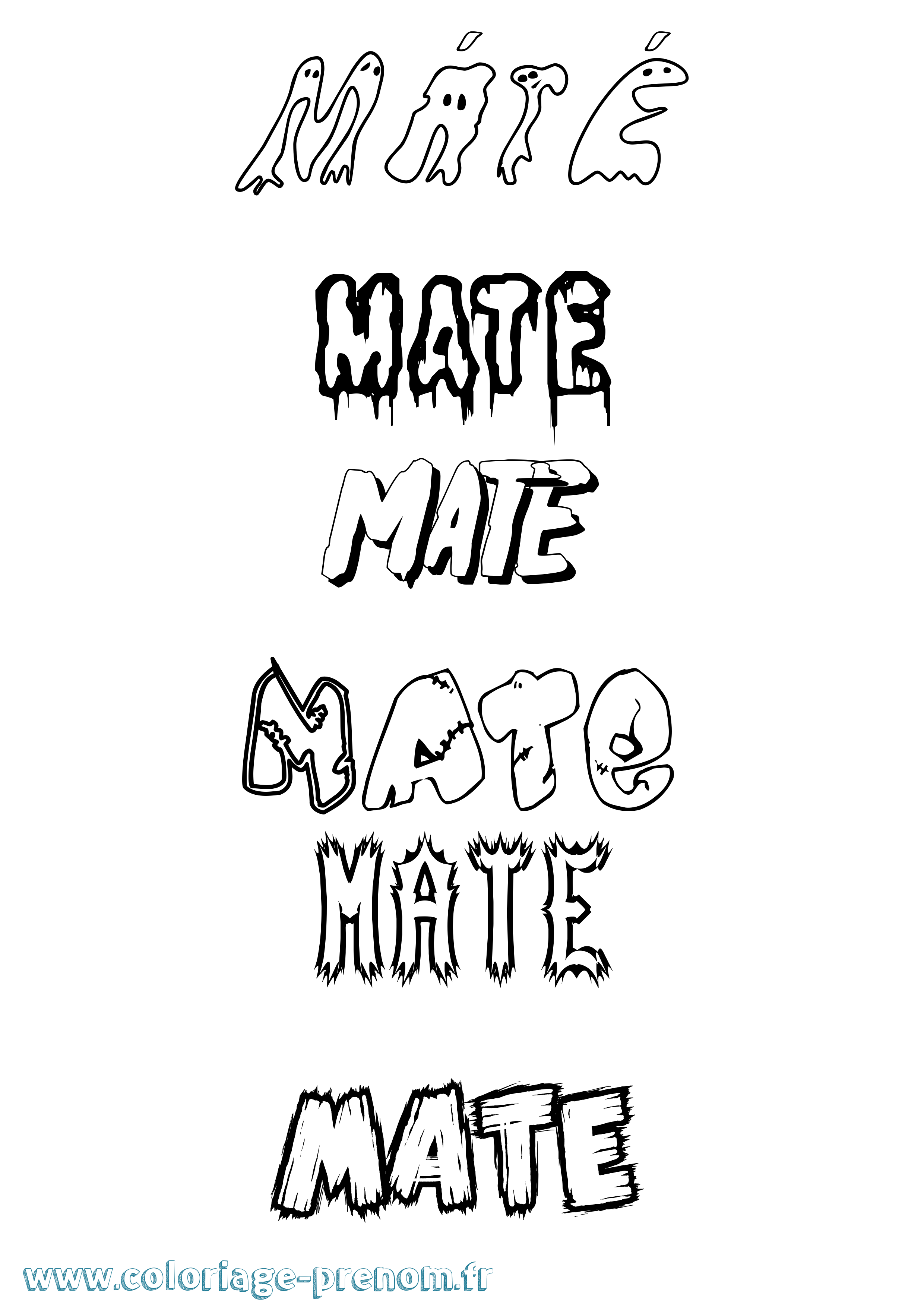 Coloriage Máté Frisson Coloriage prénom Máté Frisson