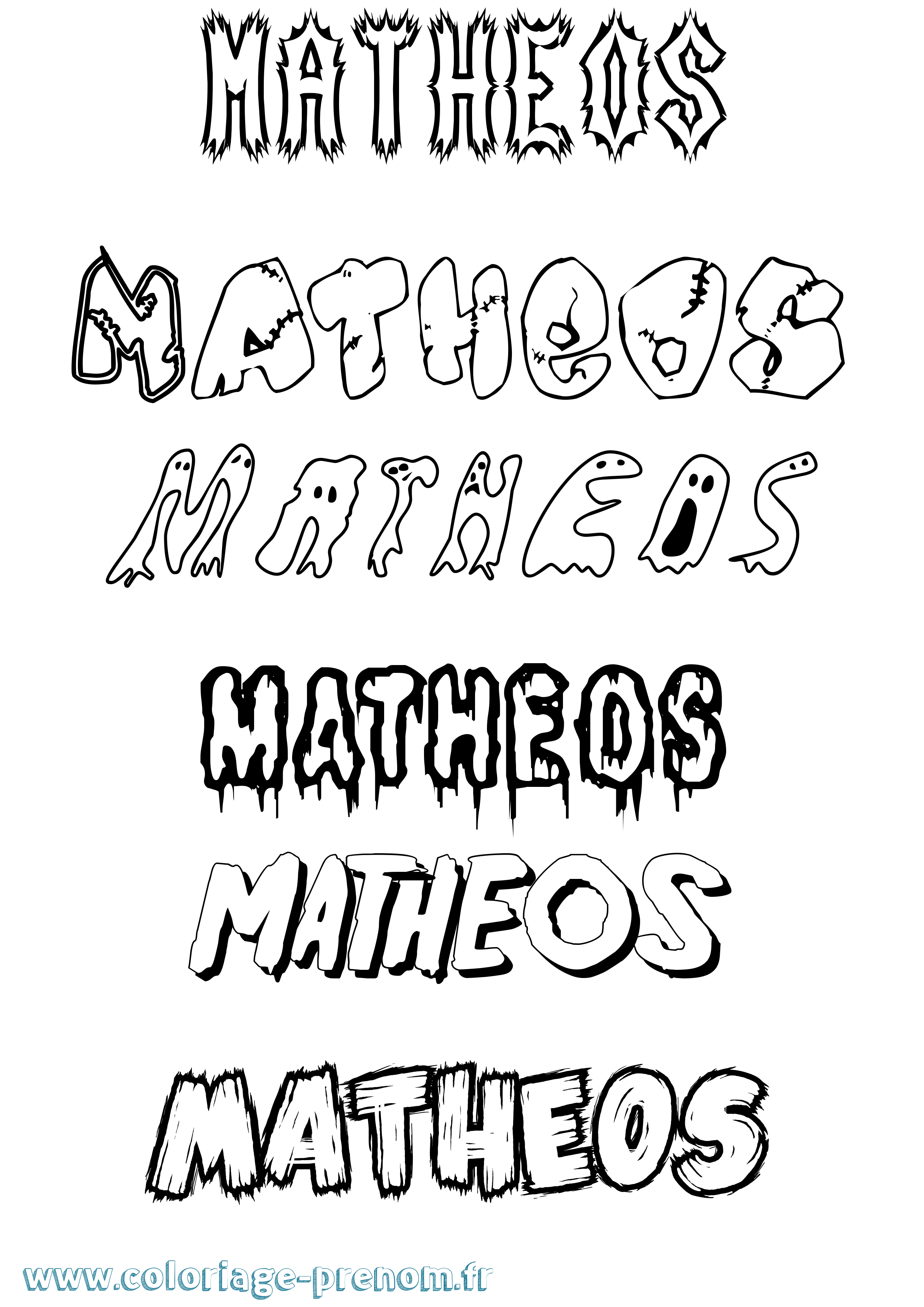 Coloriage Matheos Frisson Coloriage prénom Matheos Frisson