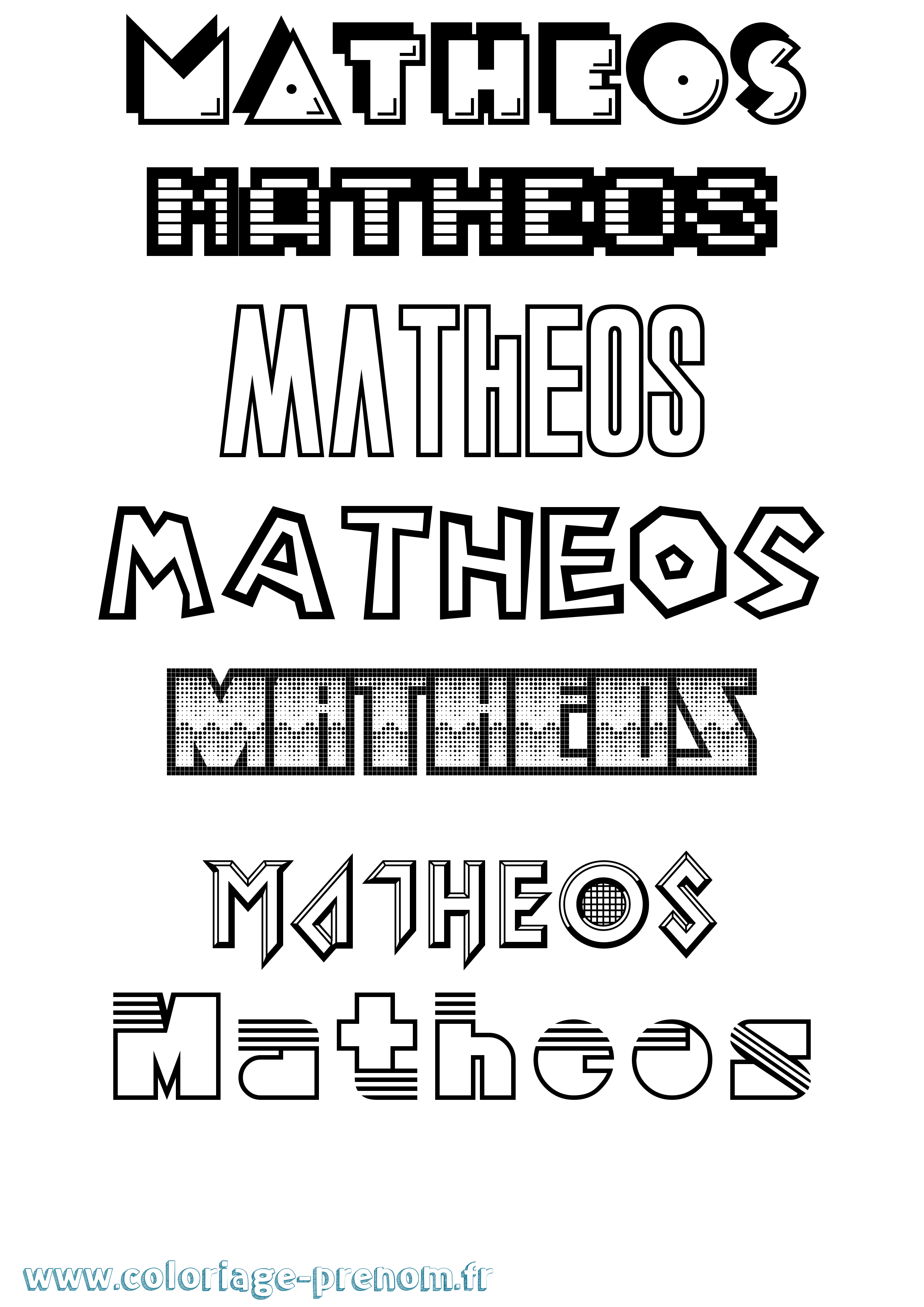 Coloriage Matheos Jeux Vidéos Coloriage prénom Matheos Jeux Vidéos