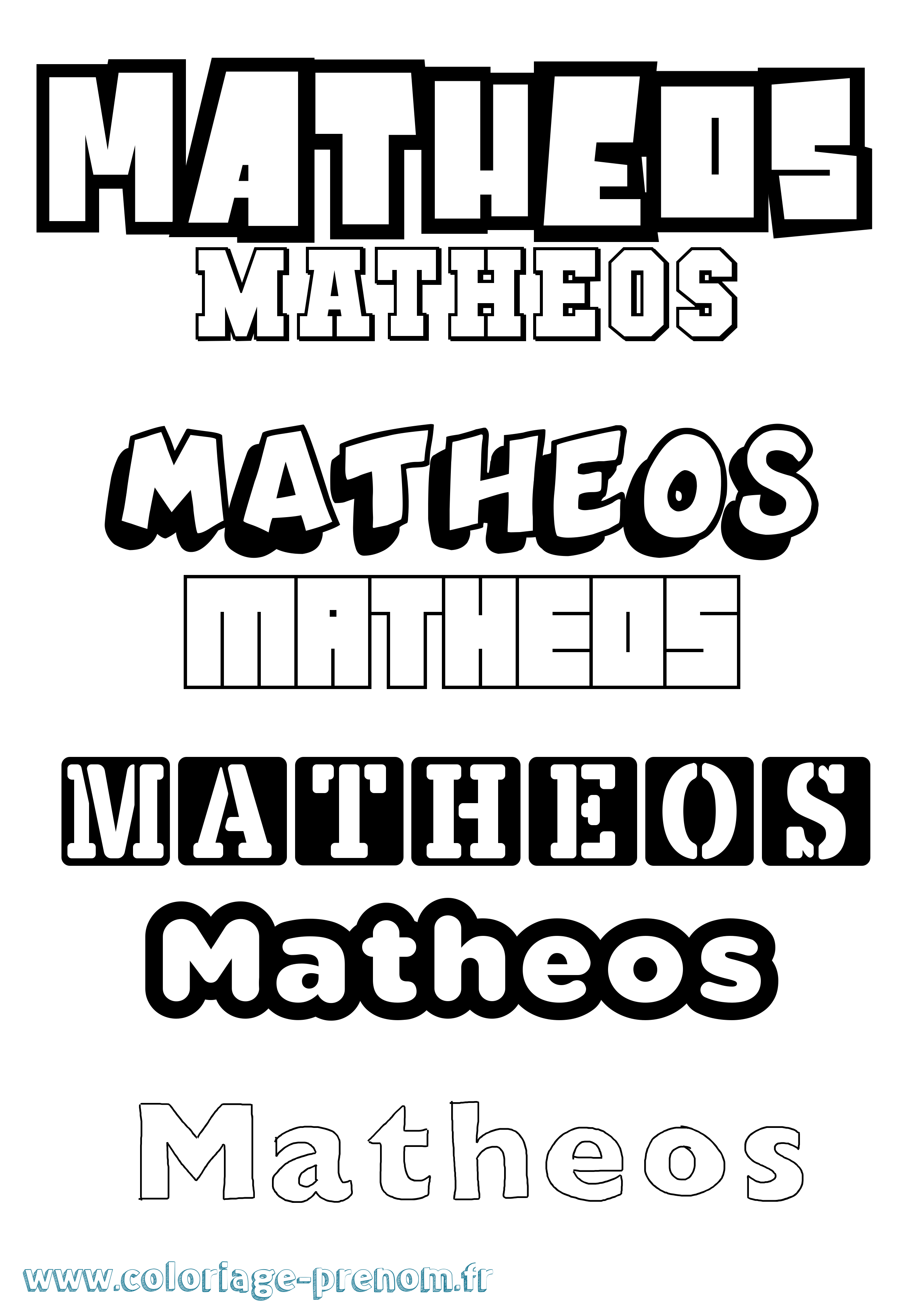 Coloriage Matheos Simple Coloriage prénom Matheos Simple