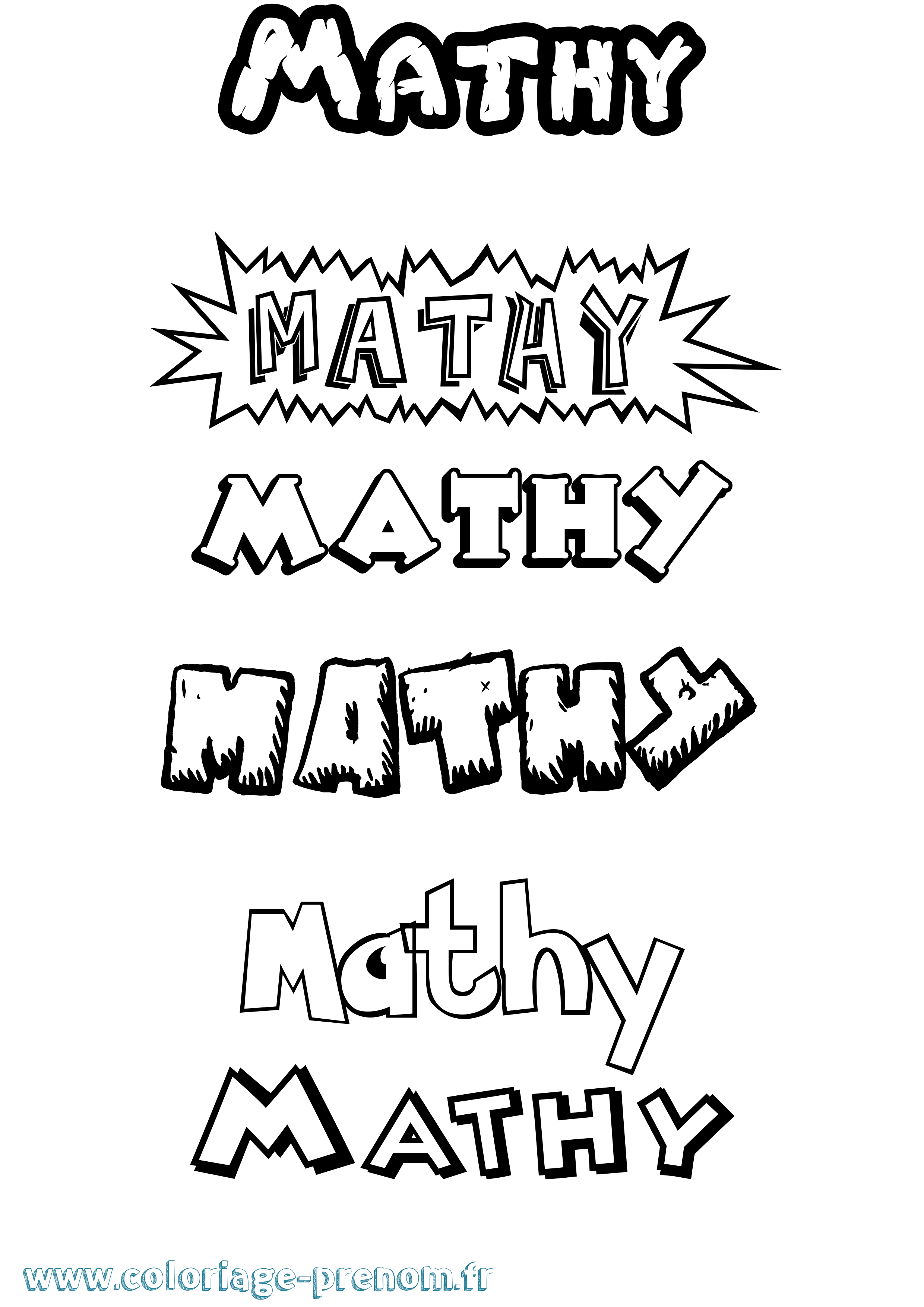 Coloriage Mathy Dessin Animé Coloriage prénom Mathy Dessin Animé
