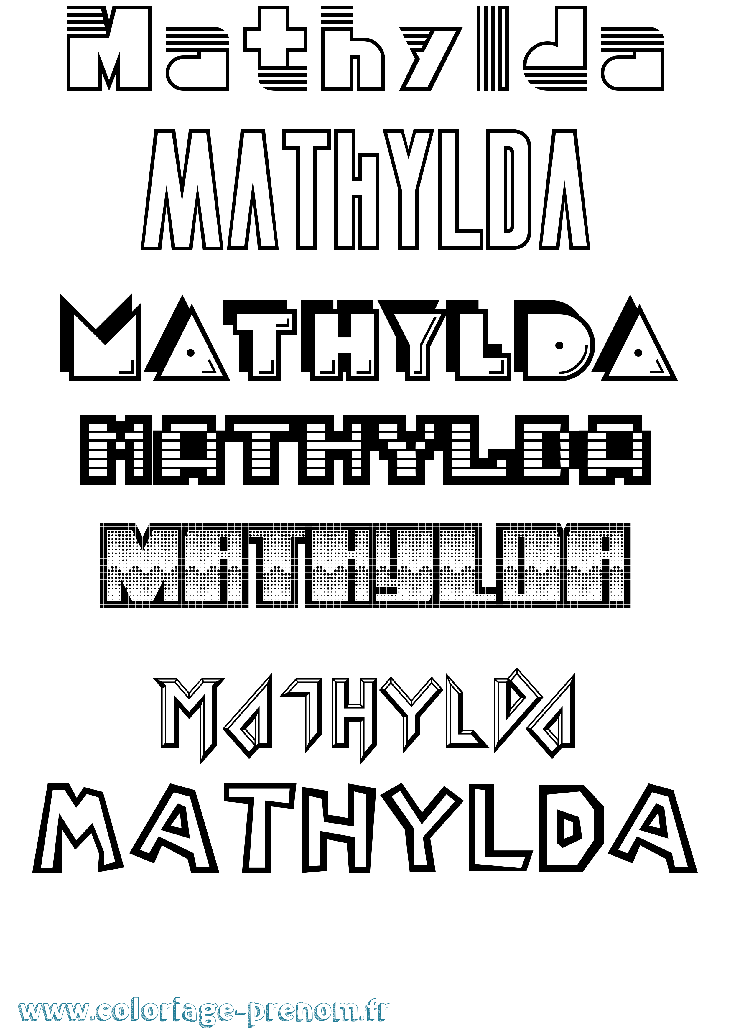 Coloriage Mathylda Jeux Vidéos Coloriage prénom Mathylda Jeux Vidéos