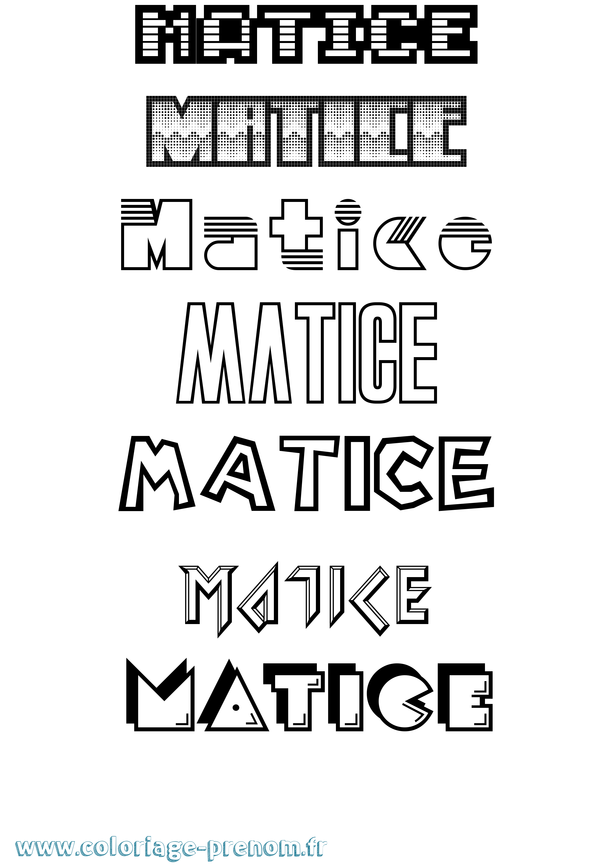 Coloriage Matice Jeux Vidéos Coloriage prénom Matice Jeux Vidéos