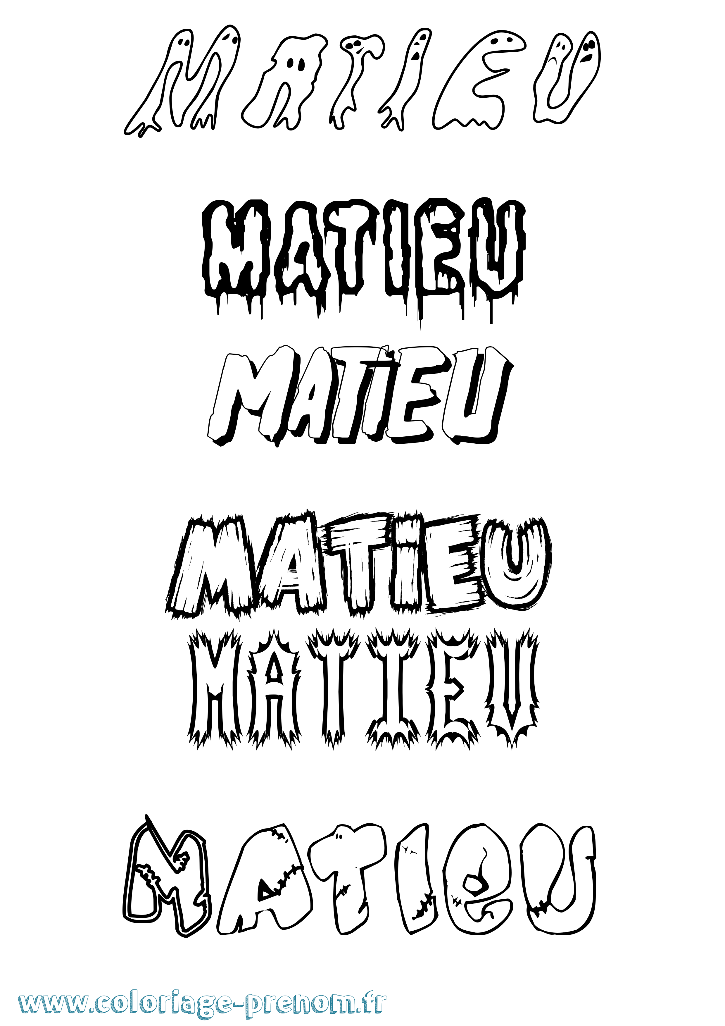 Coloriage Matieu Frisson Coloriage prénom Matieu Frisson