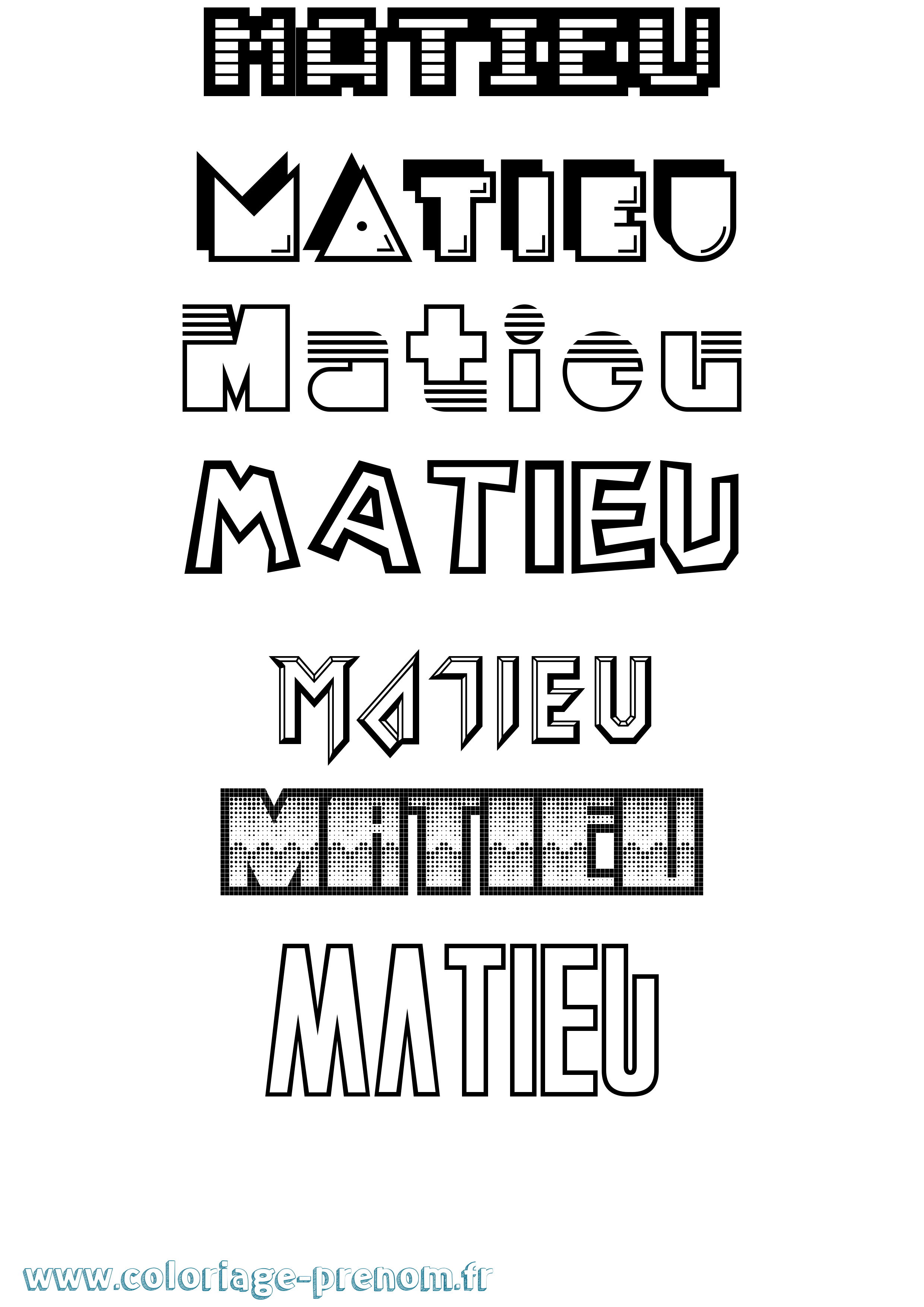 Coloriage Matieu Jeux Vidéos Coloriage prénom Matieu Jeux Vidéos