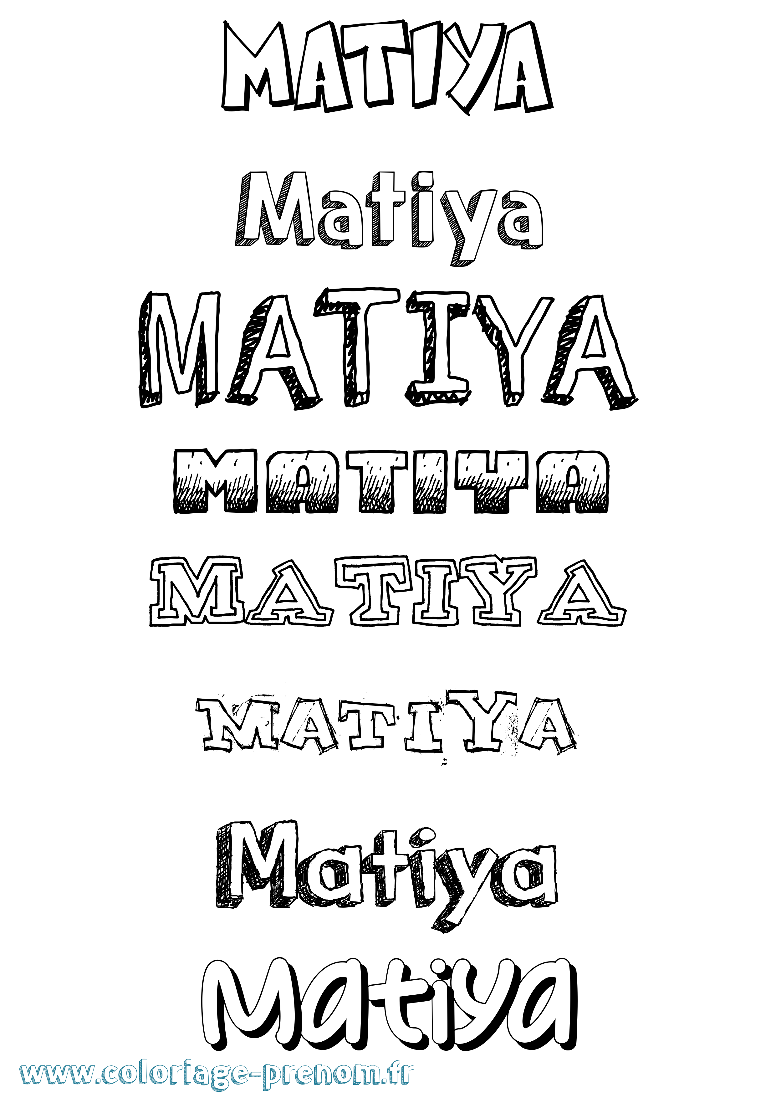Coloriage Matiya Dessiné Coloriage prénom Matiya Dessiné