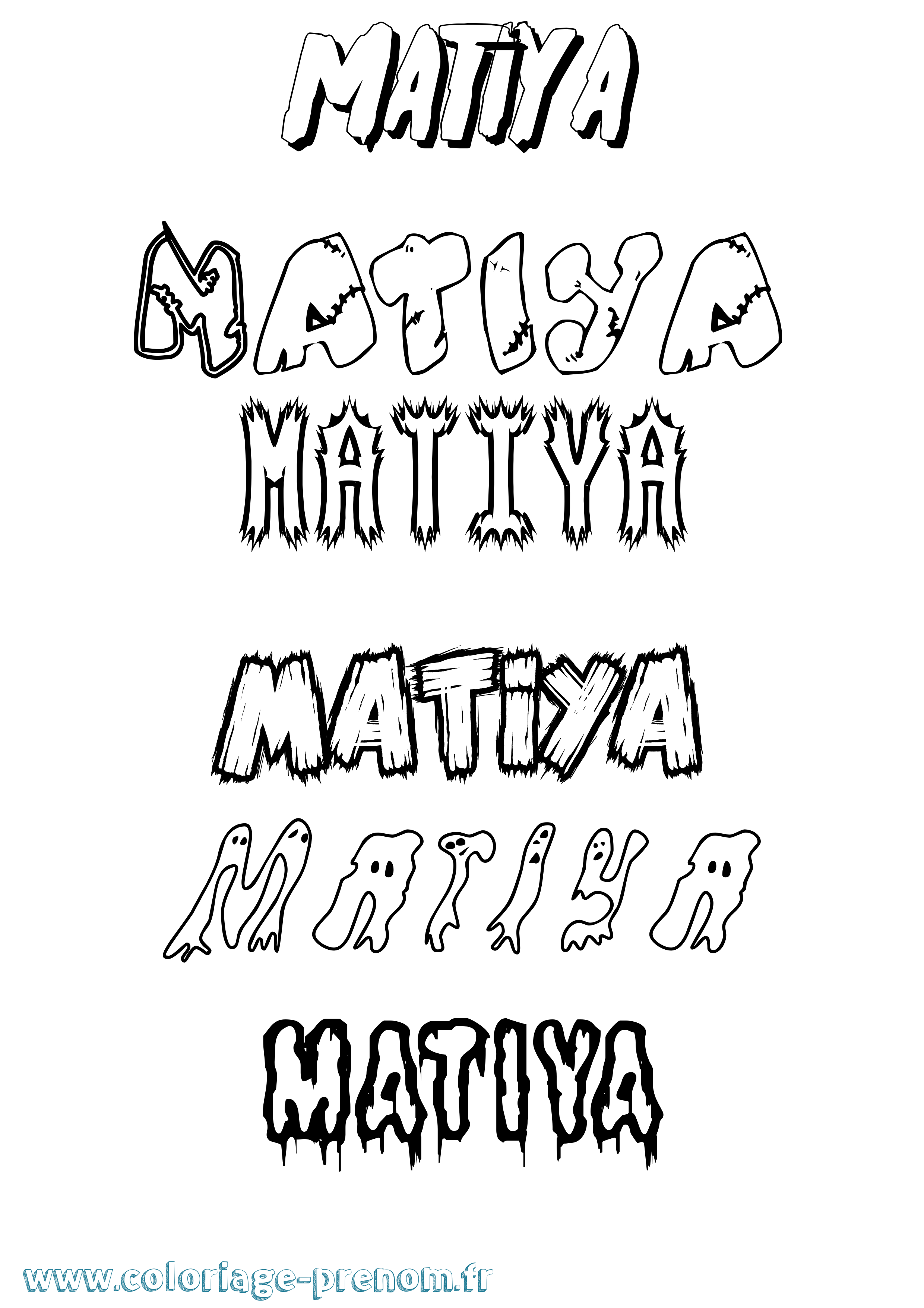 Coloriage Matiya Frisson Coloriage prénom Matiya Frisson