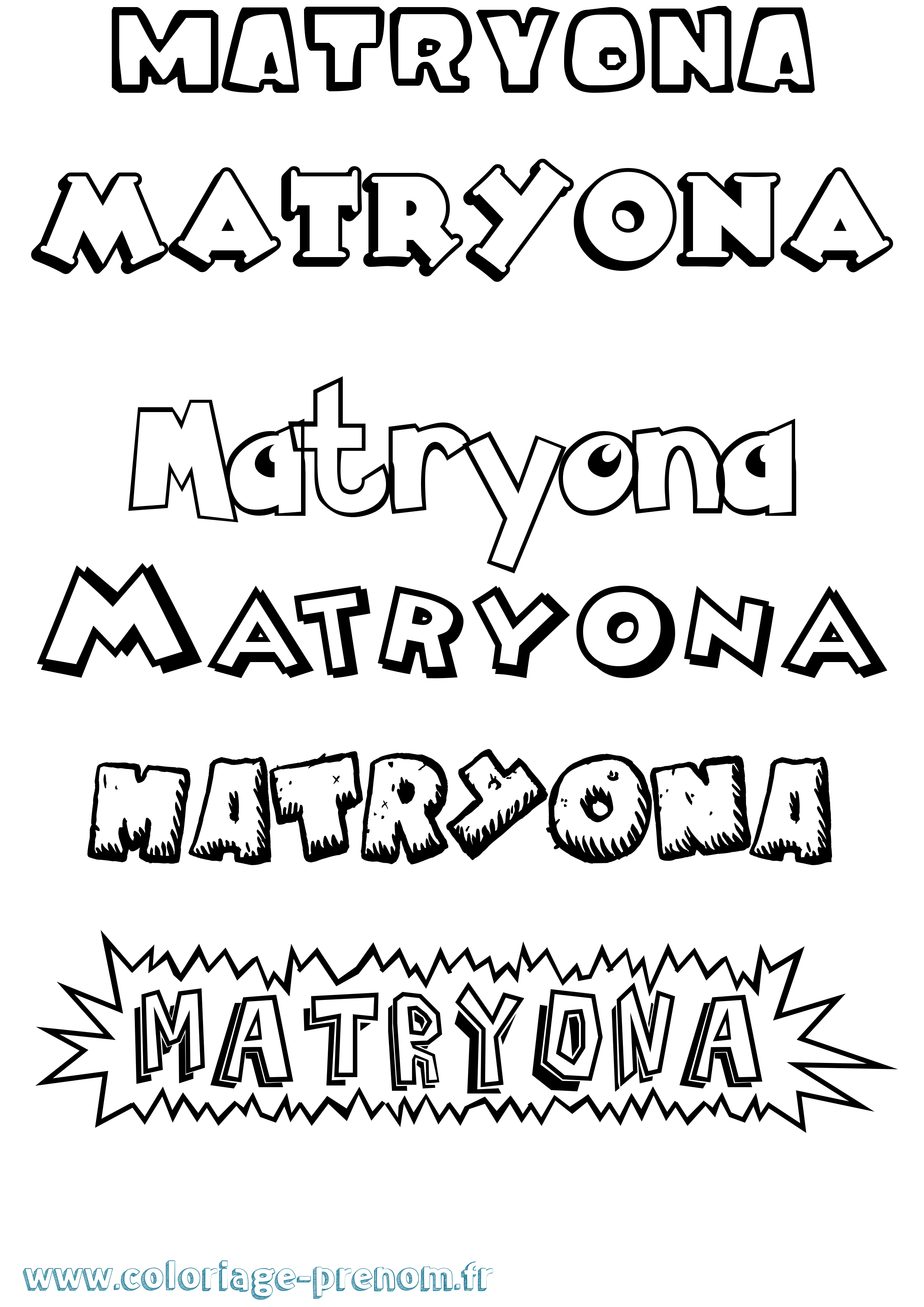Coloriage Matryona Dessin Animé Coloriage prénom Matryona Dessin Animé