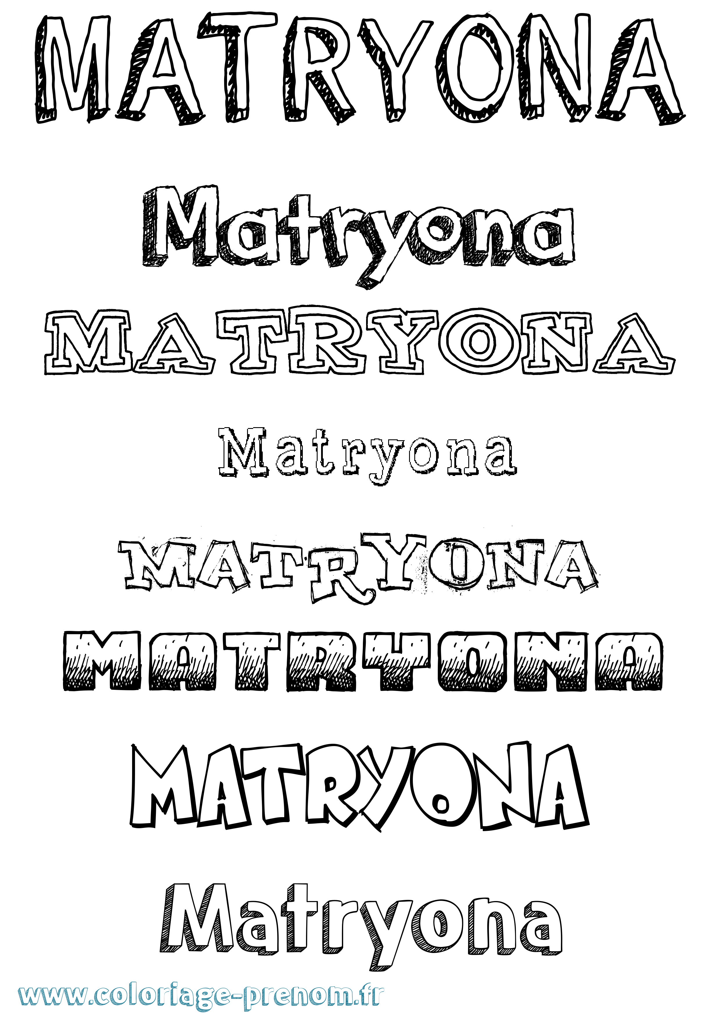 Coloriage Matryona Dessiné Coloriage prénom Matryona Dessiné