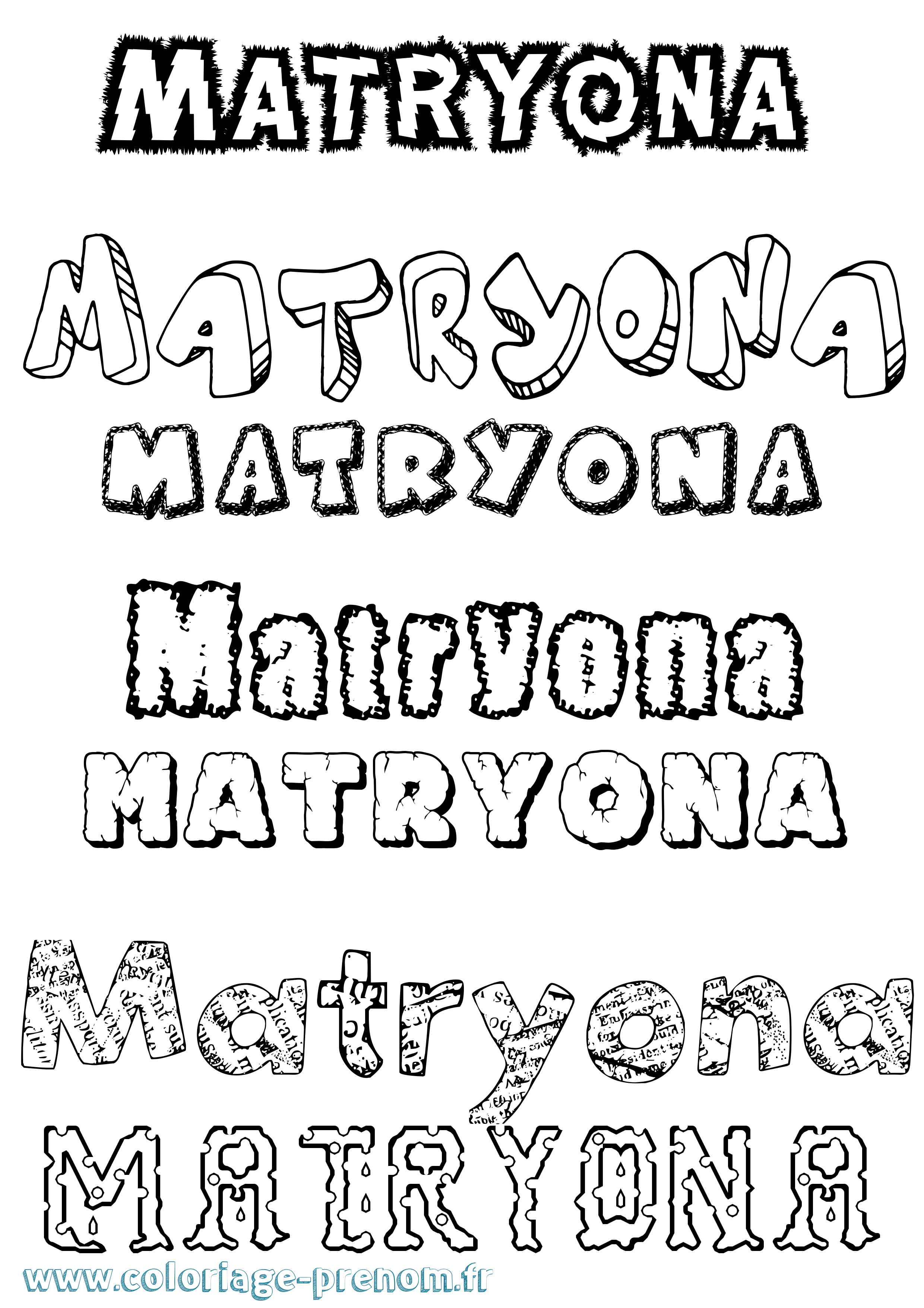 Coloriage Matryona Destructuré Coloriage prénom Matryona Destructuré