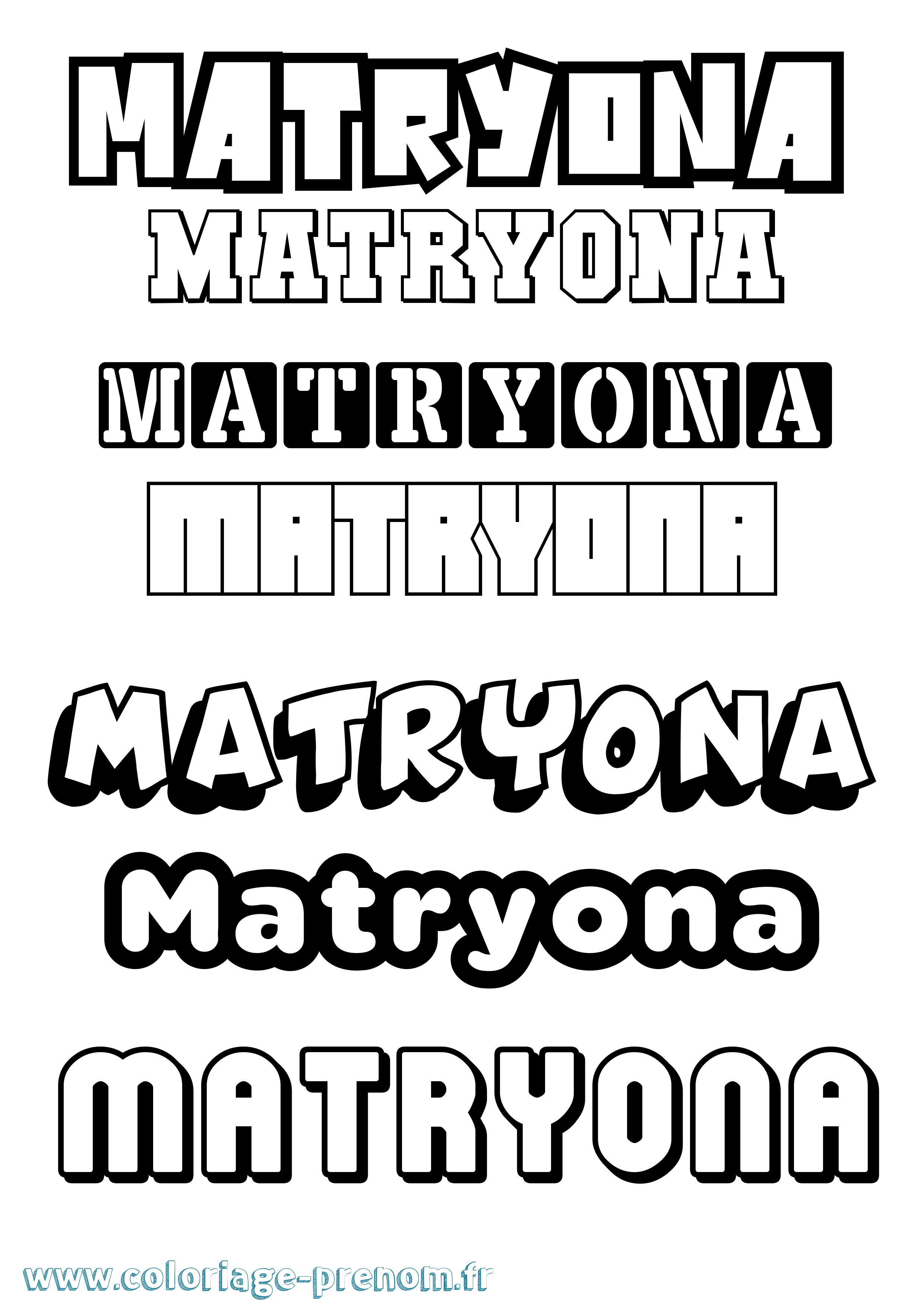 Coloriage Matryona Simple Coloriage prénom Matryona Simple