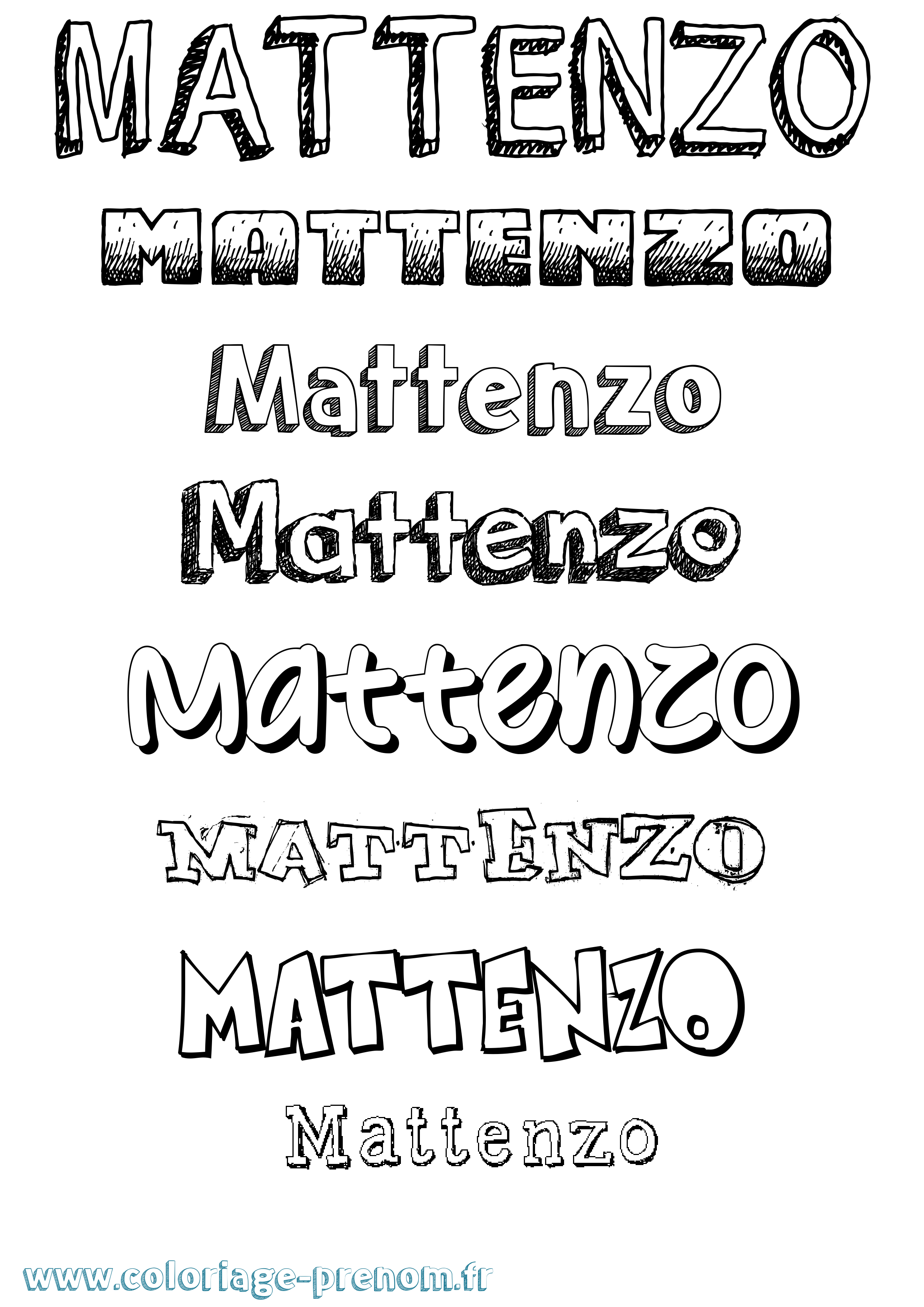 Coloriage Mattenzo Dessiné Coloriage prénom Mattenzo Dessiné
