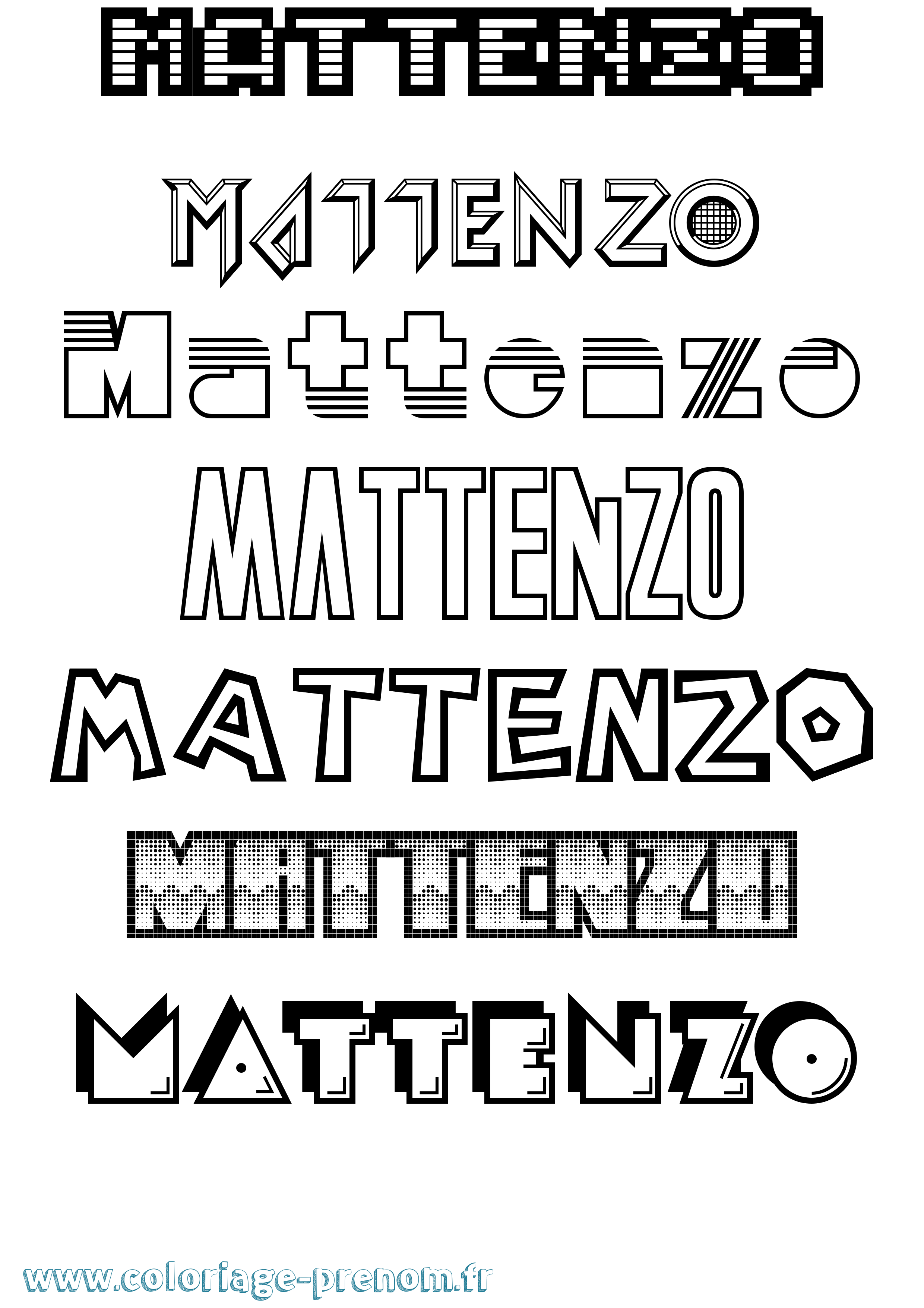 Coloriage Mattenzo Jeux Vidéos Coloriage prénom Mattenzo Jeux Vidéos