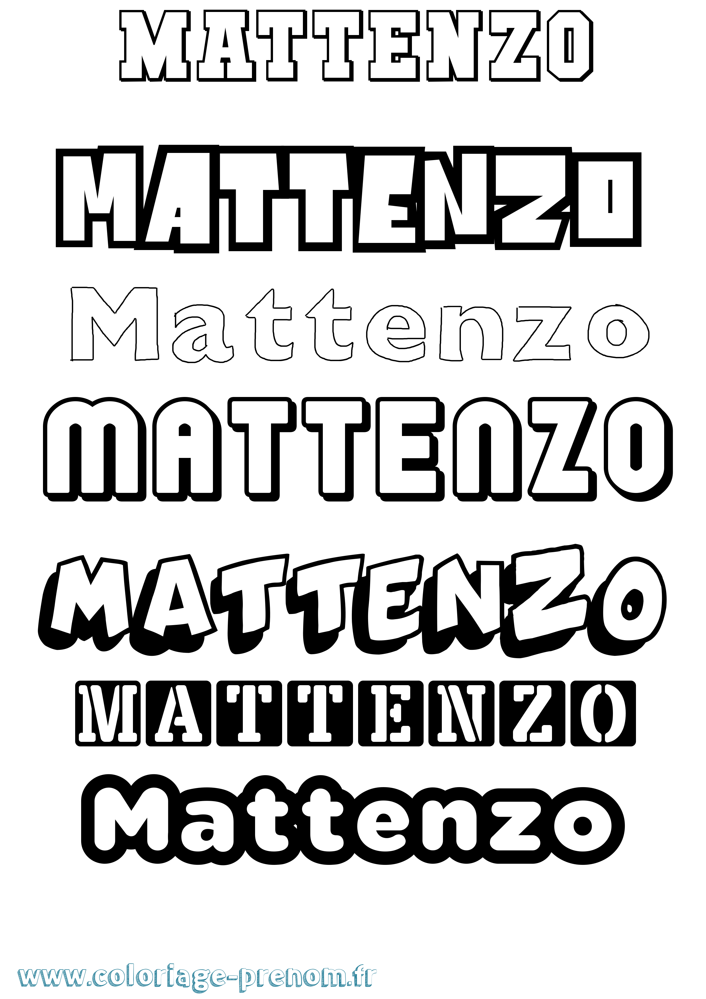 Coloriage Mattenzo Simple Coloriage prénom Mattenzo Simple