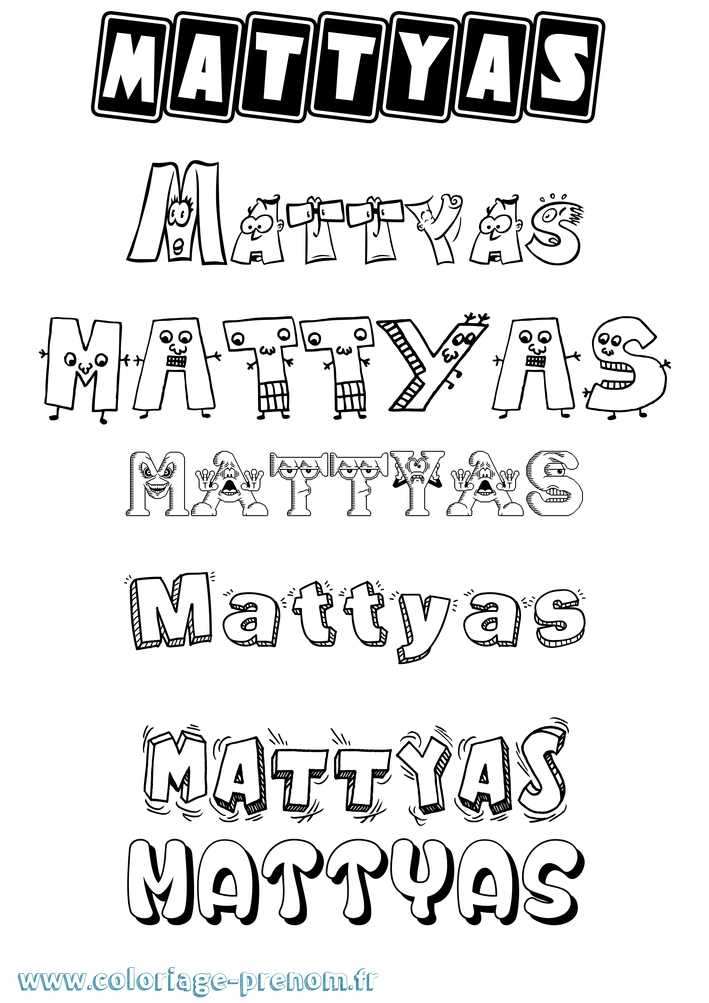 Coloriage Mattyas Fun Coloriage prénom Mattyas Fun