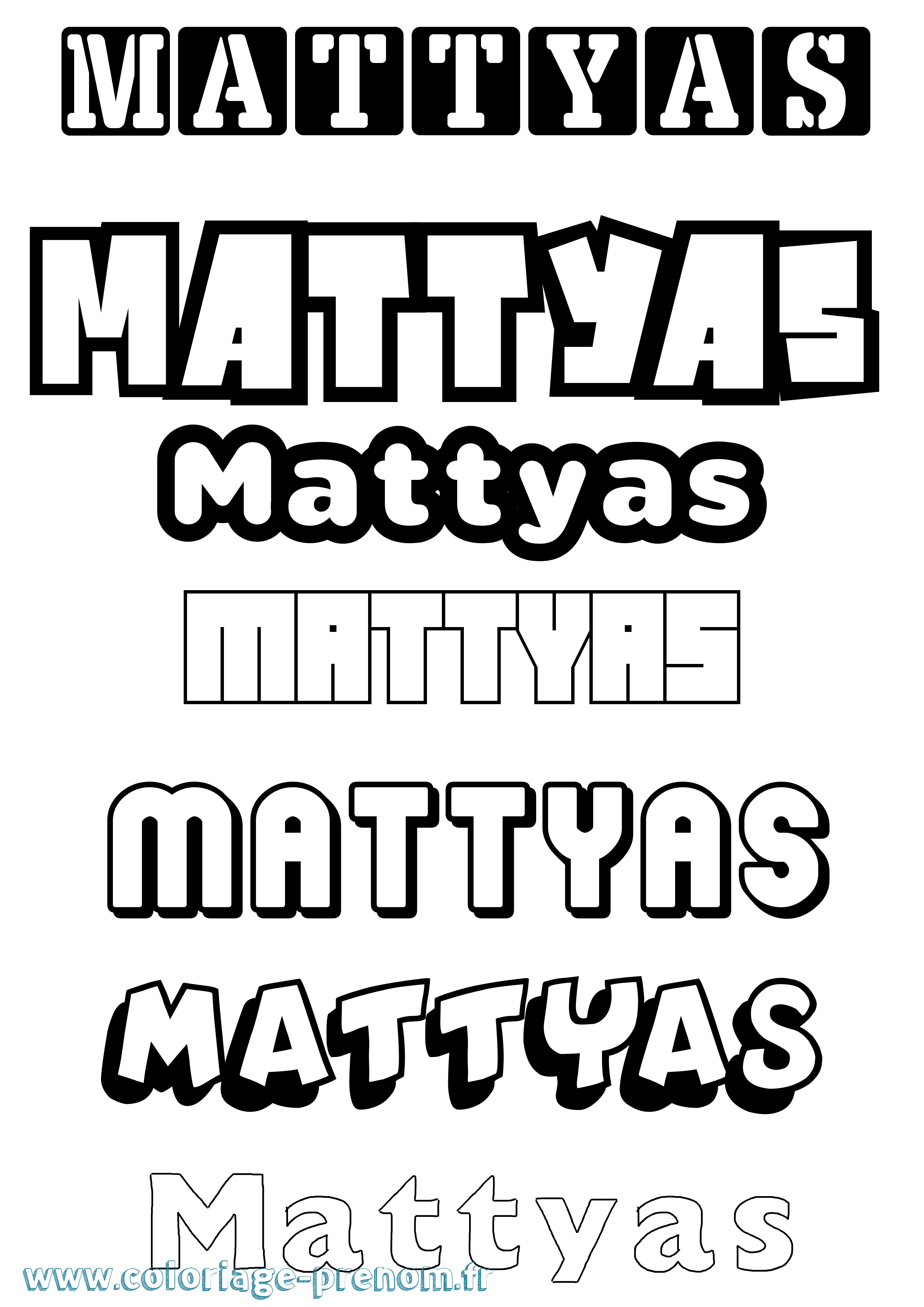 Coloriage Mattyas Simple Coloriage prénom Mattyas Simple