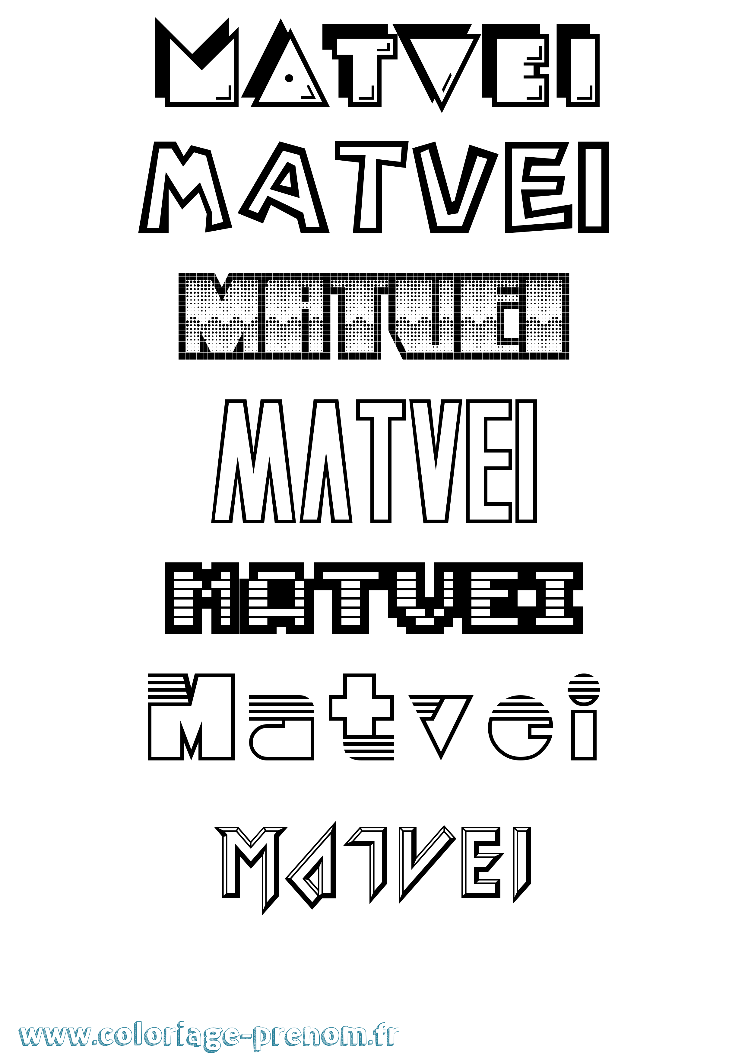 Coloriage Matvei Jeux Vidéos Coloriage prénom Matvei Jeux Vidéos