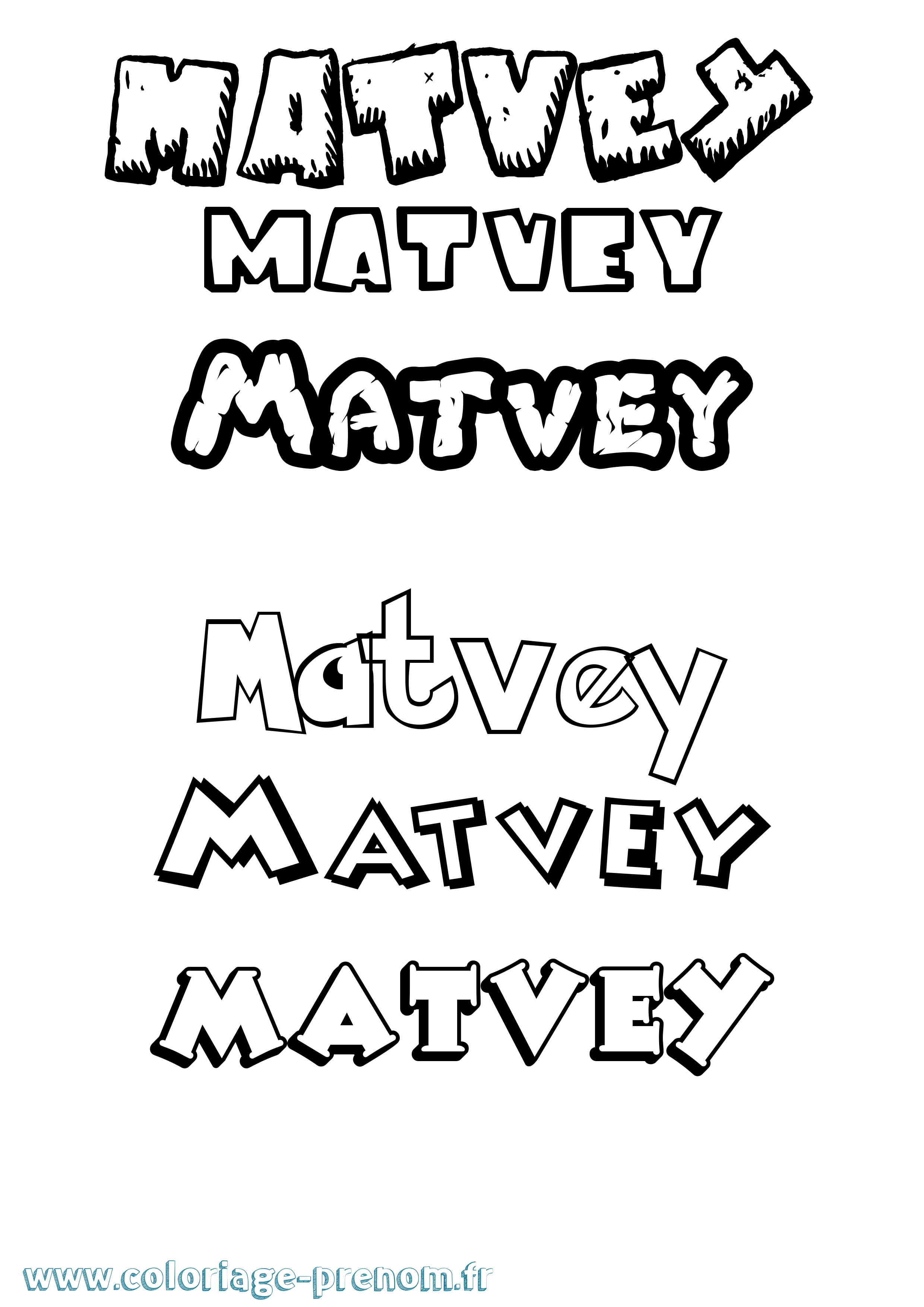 Coloriage Matvey Dessin Animé Coloriage prénom Matvey Dessin Animé