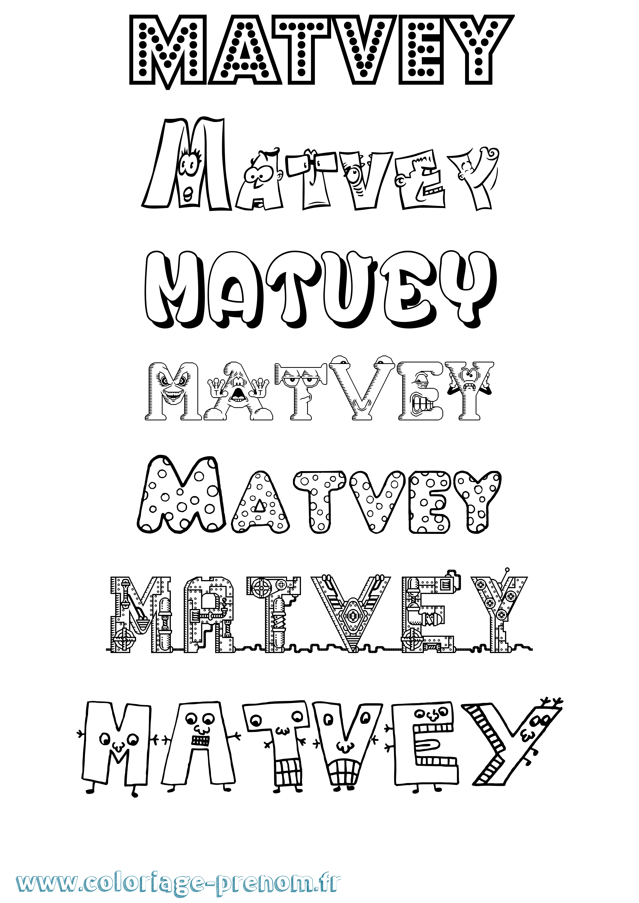 Coloriage Matvey Fun Coloriage prénom Matvey Fun