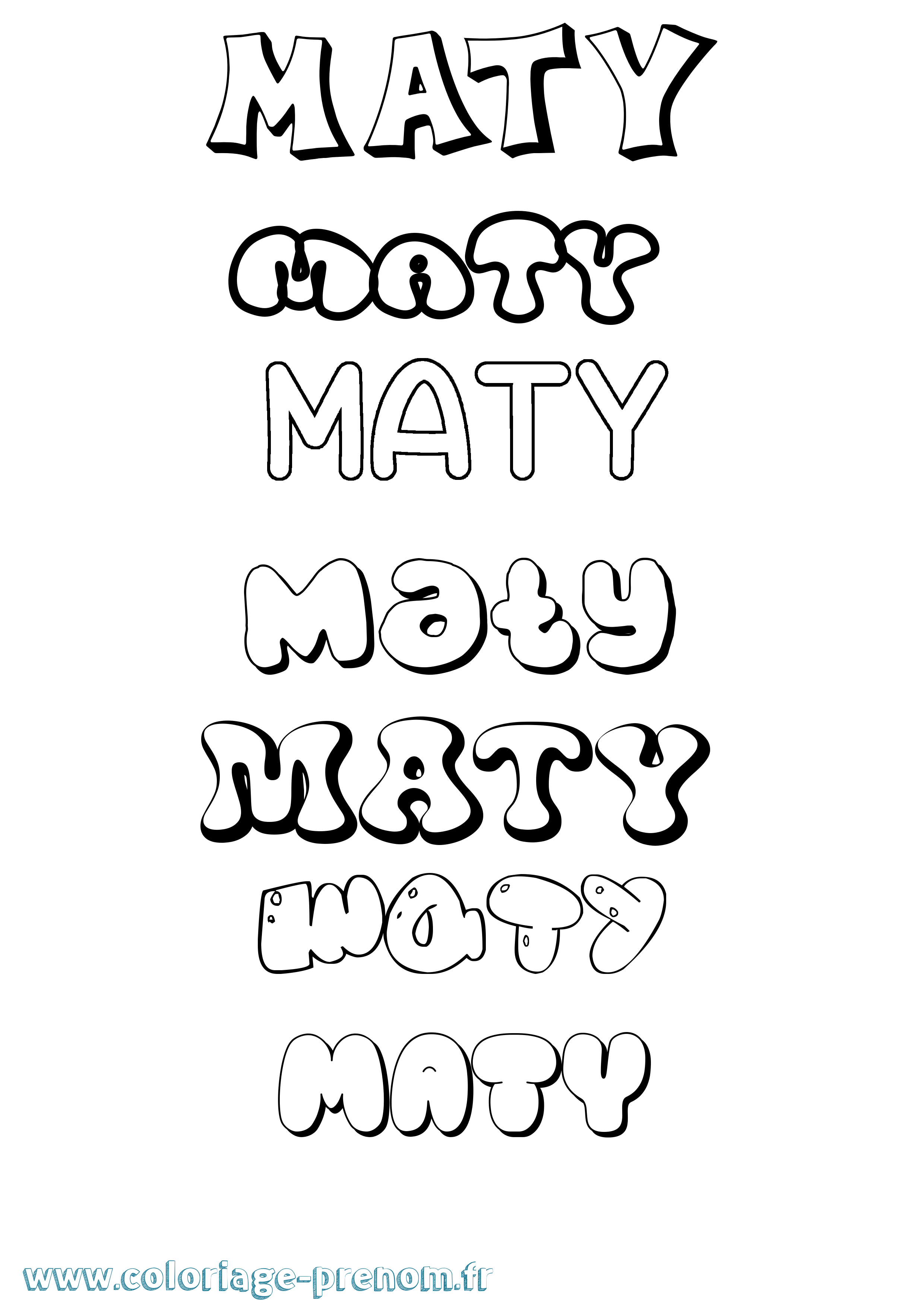 Coloriage Maty Bubble Coloriage prénom Maty Bubble