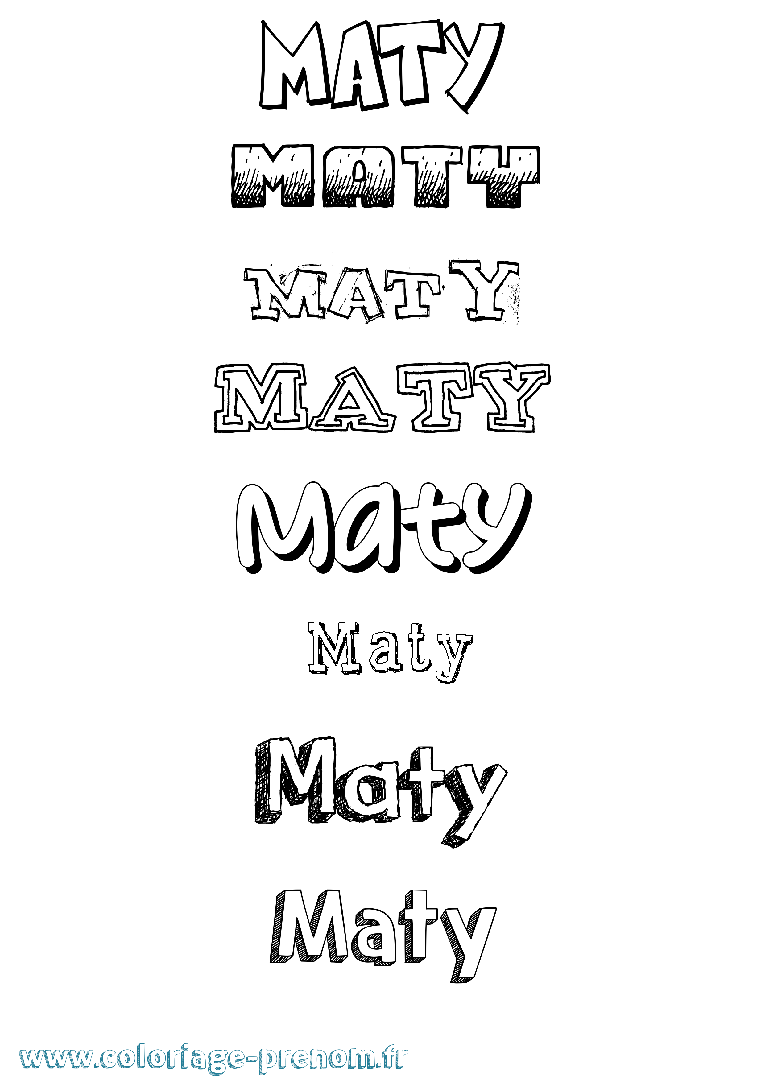 Coloriage Maty Dessiné Coloriage prénom Maty Dessiné