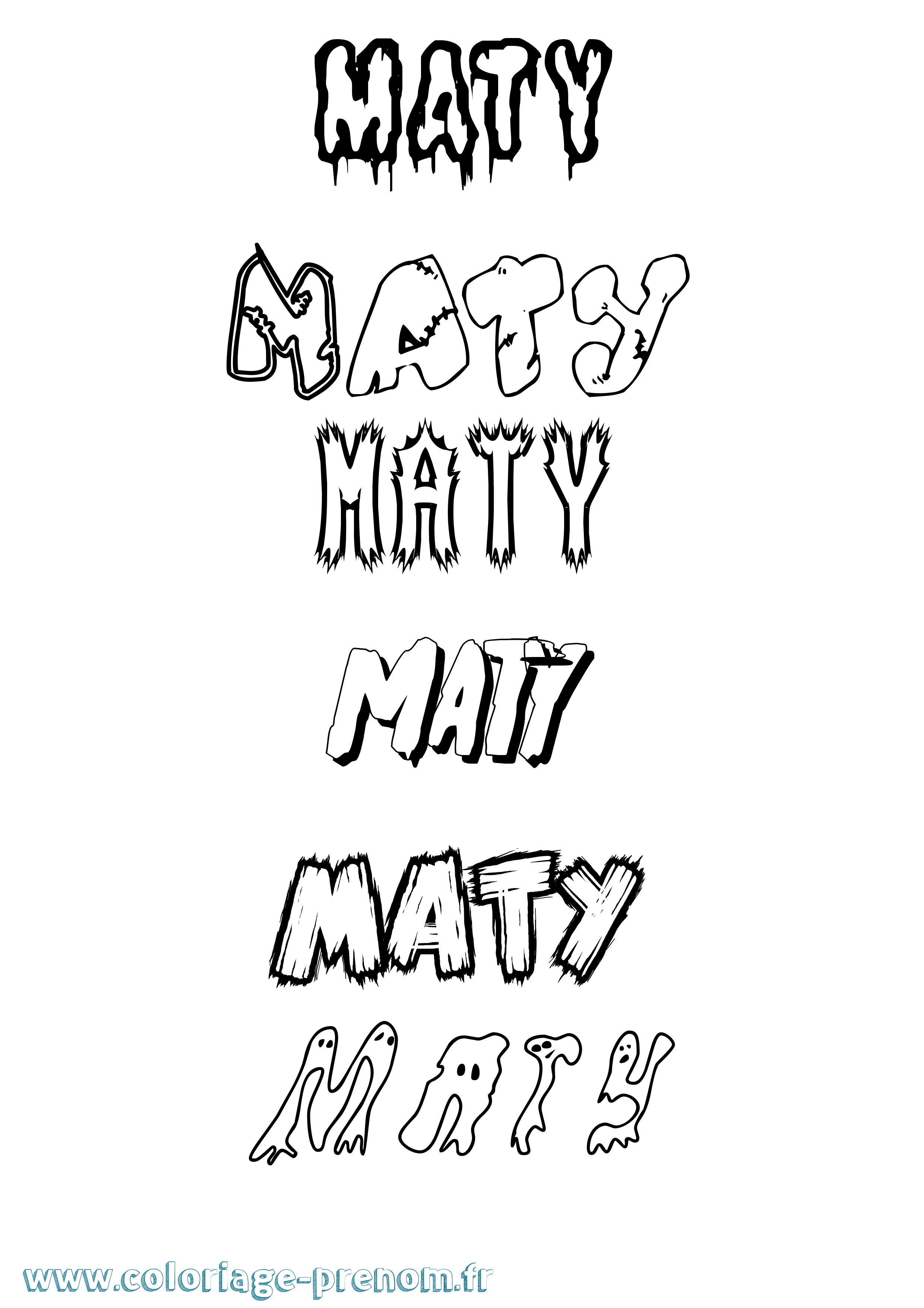 Coloriage Maty Frisson Coloriage prénom Maty Frisson
