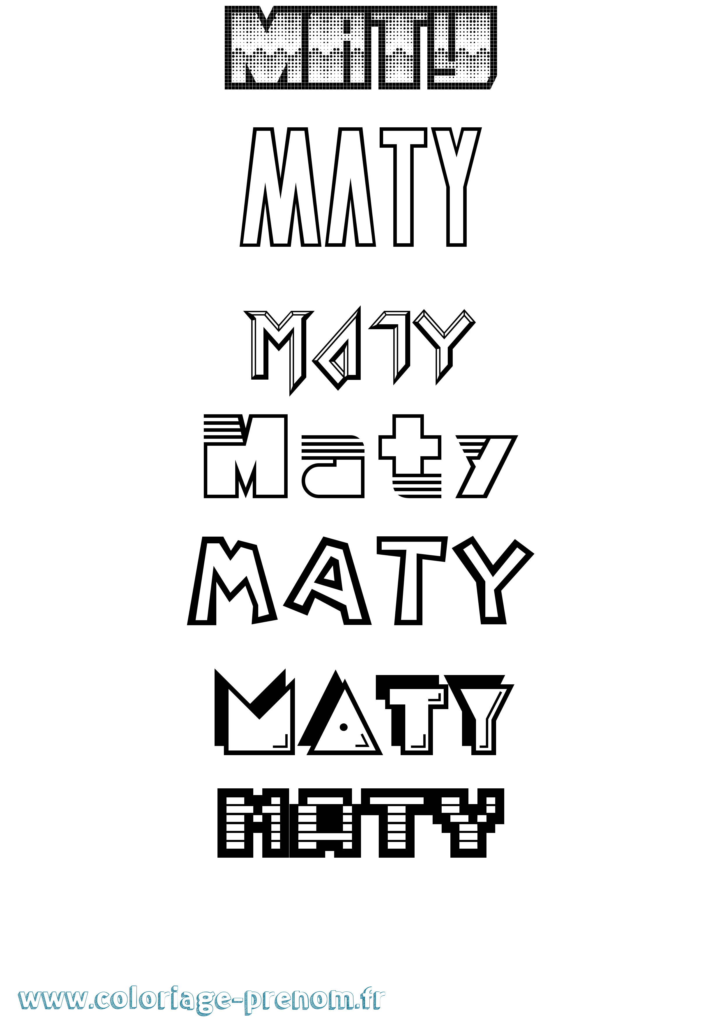 Coloriage Maty Jeux Vidéos Coloriage prénom Maty Jeux Vidéos