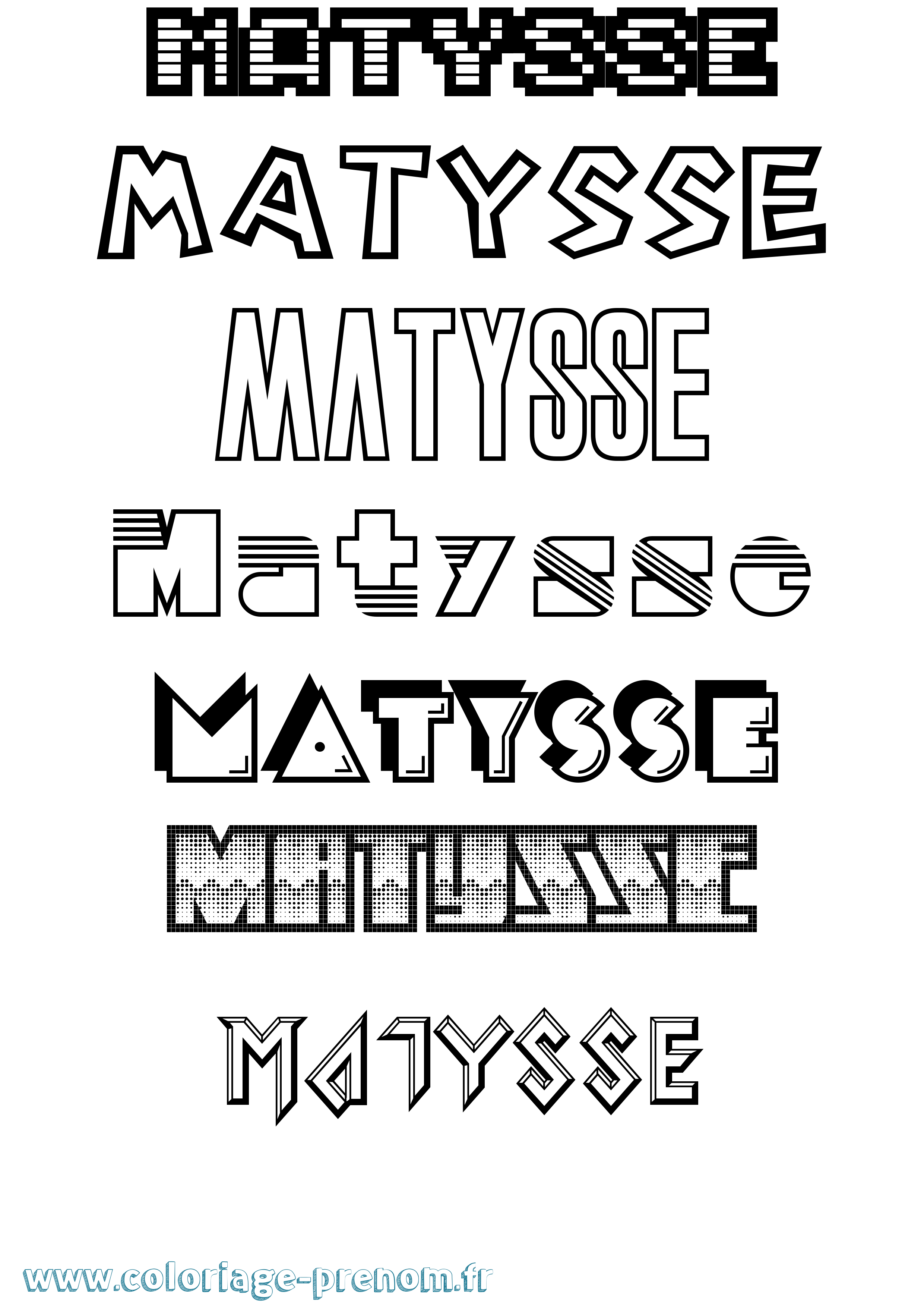 Coloriage Matysse Jeux Vidéos Coloriage prénom Matysse Jeux Vidéos