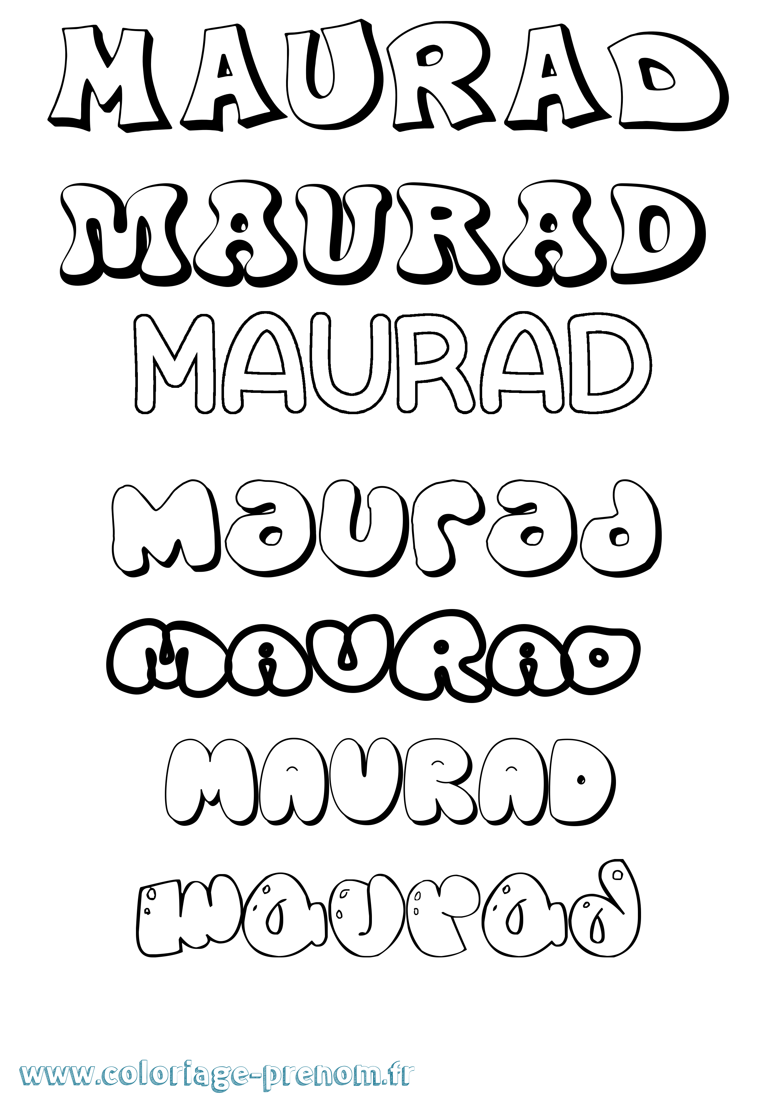 Coloriage Maurad Bubble Coloriage prénom Maurad Bubble