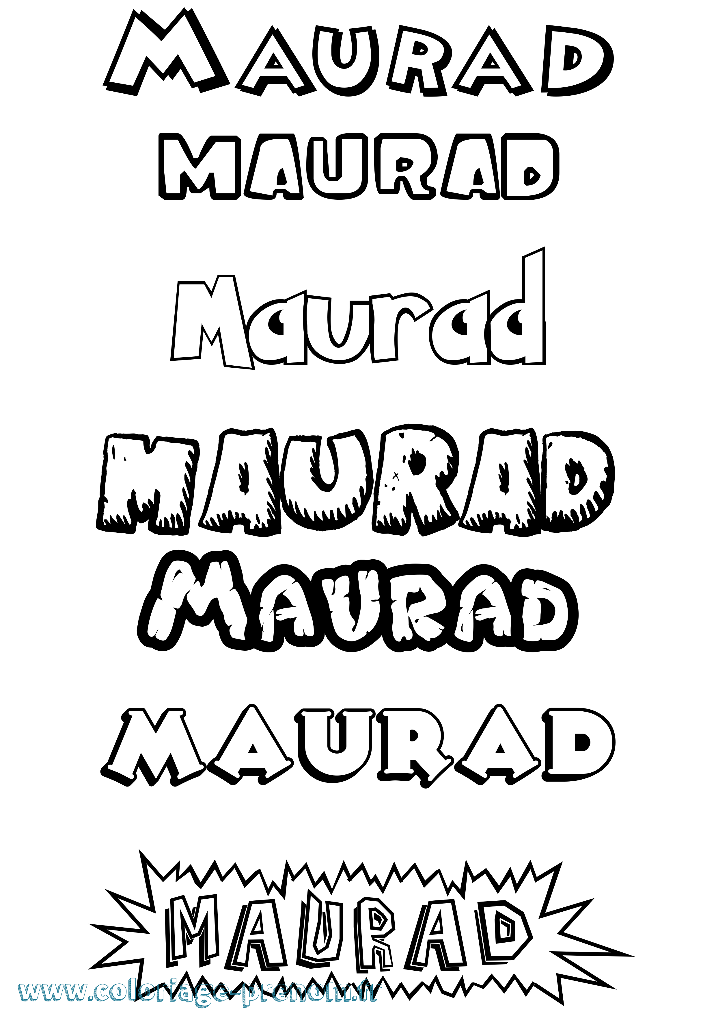 Coloriage Maurad Dessin Animé Coloriage prénom Maurad Dessin Animé
