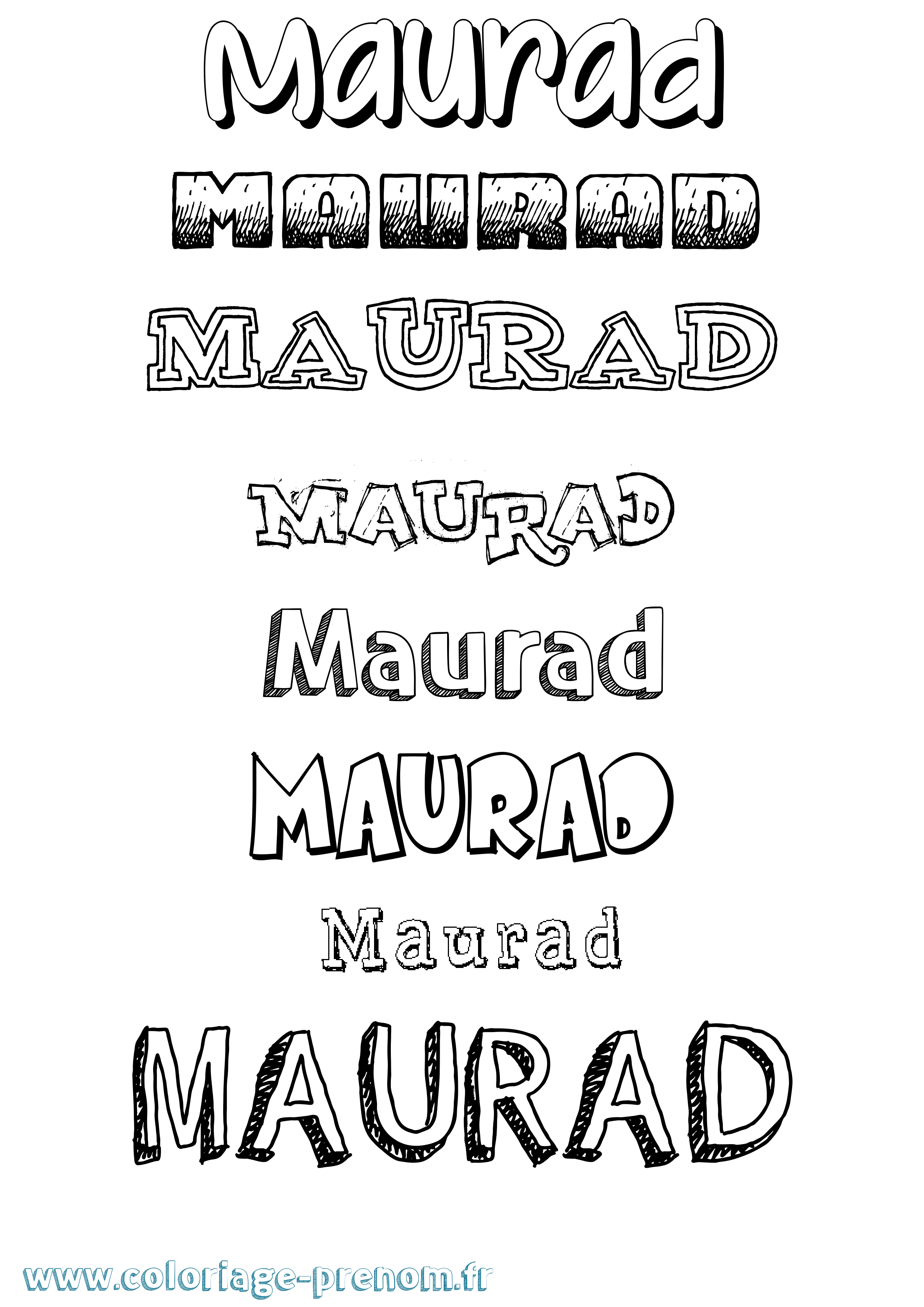 Coloriage Maurad Dessiné Coloriage prénom Maurad Dessiné