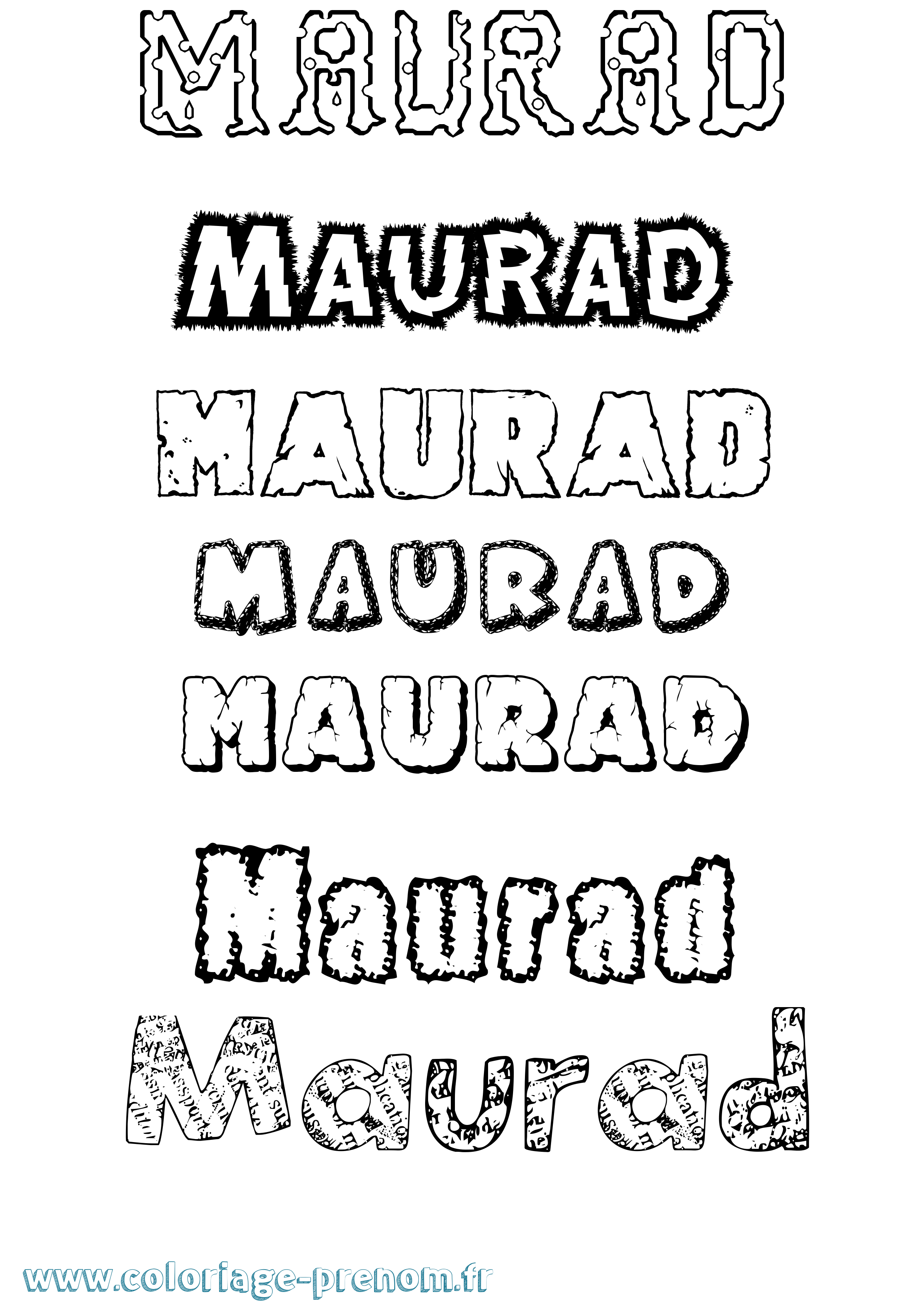 Coloriage Maurad Destructuré Coloriage prénom Maurad Destructuré