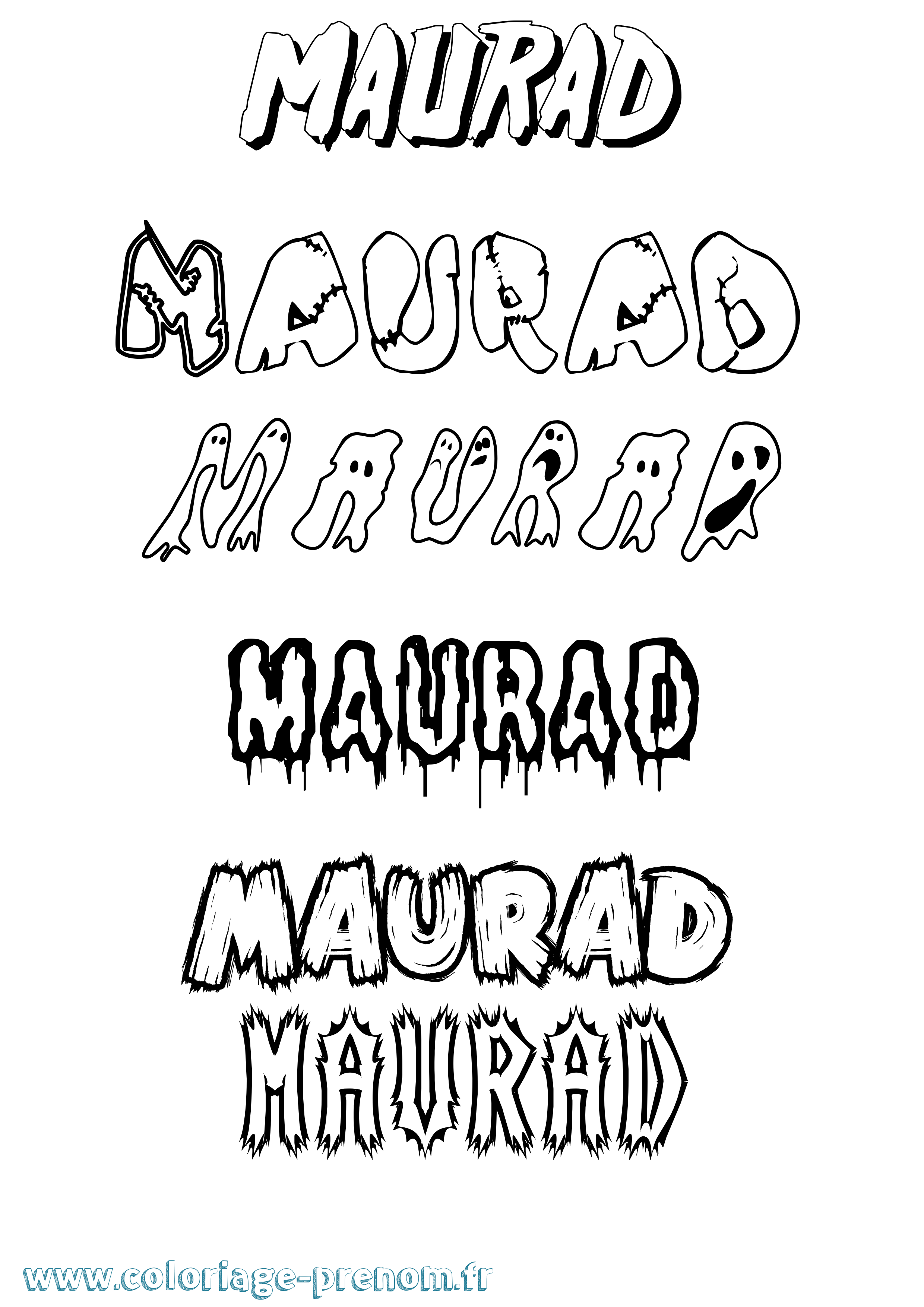 Coloriage Maurad Frisson Coloriage prénom Maurad Frisson