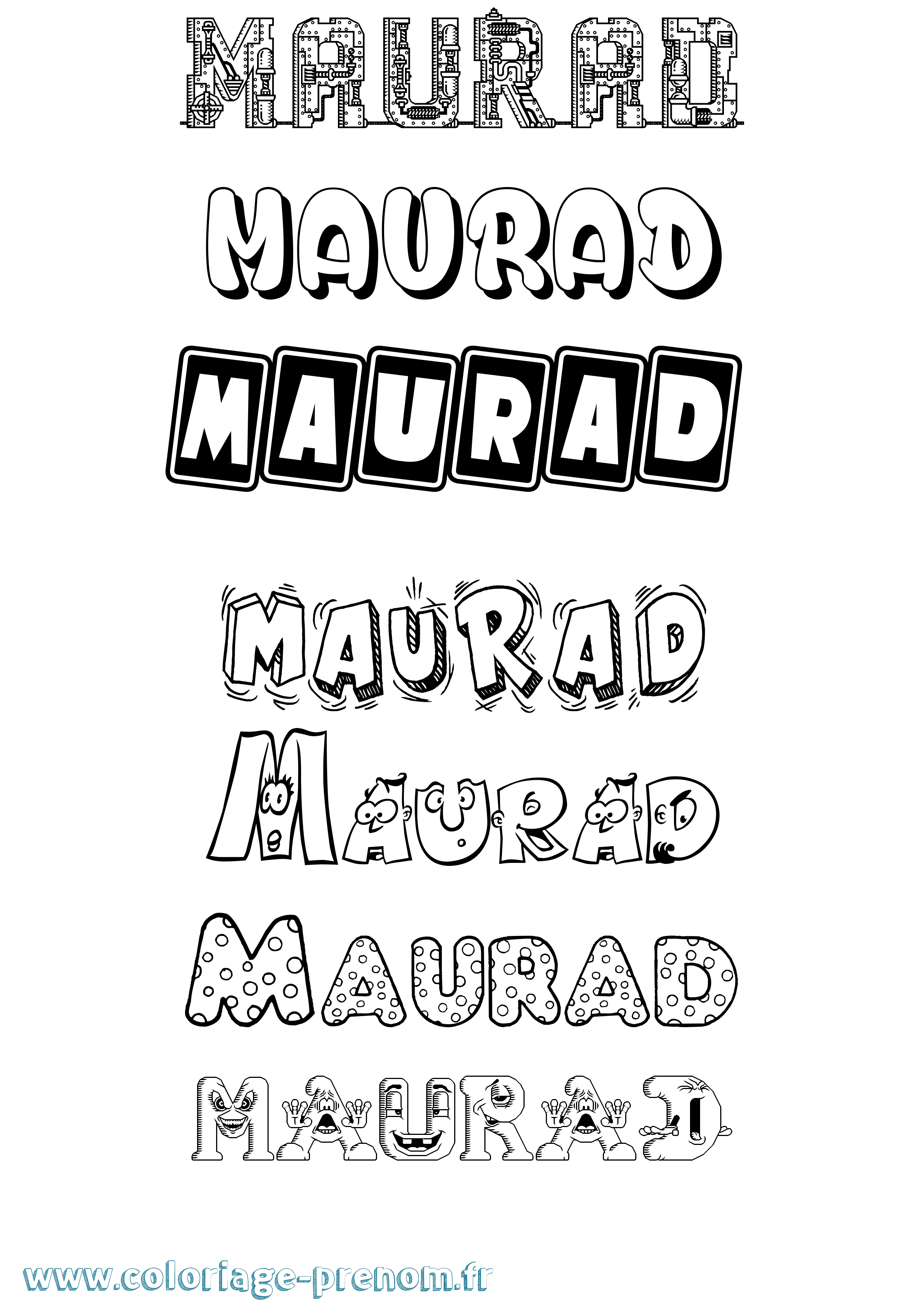 Coloriage Maurad Fun Coloriage prénom Maurad Fun