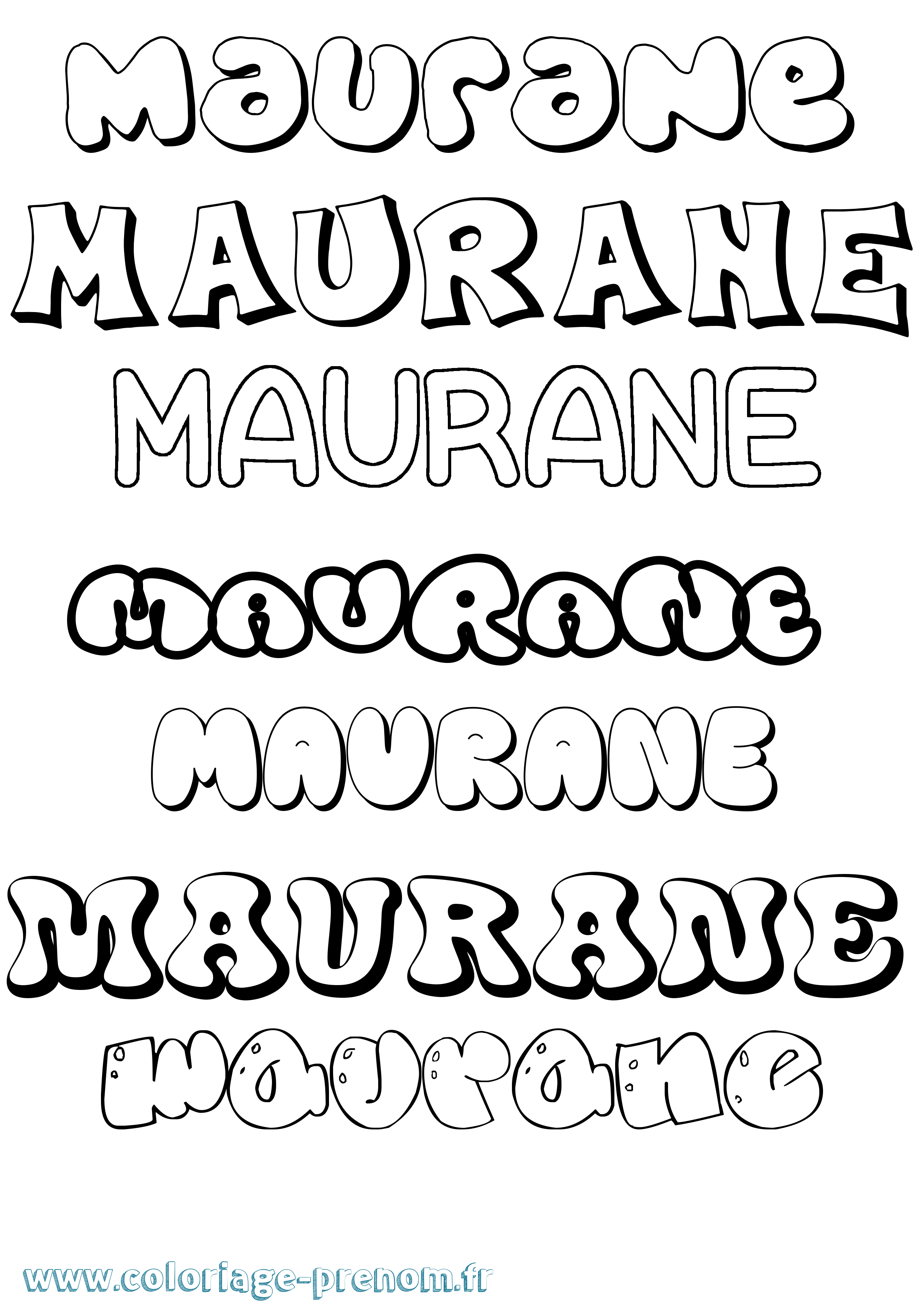 Coloriage Maurane Bubble Coloriage prénom Maurane Bubble