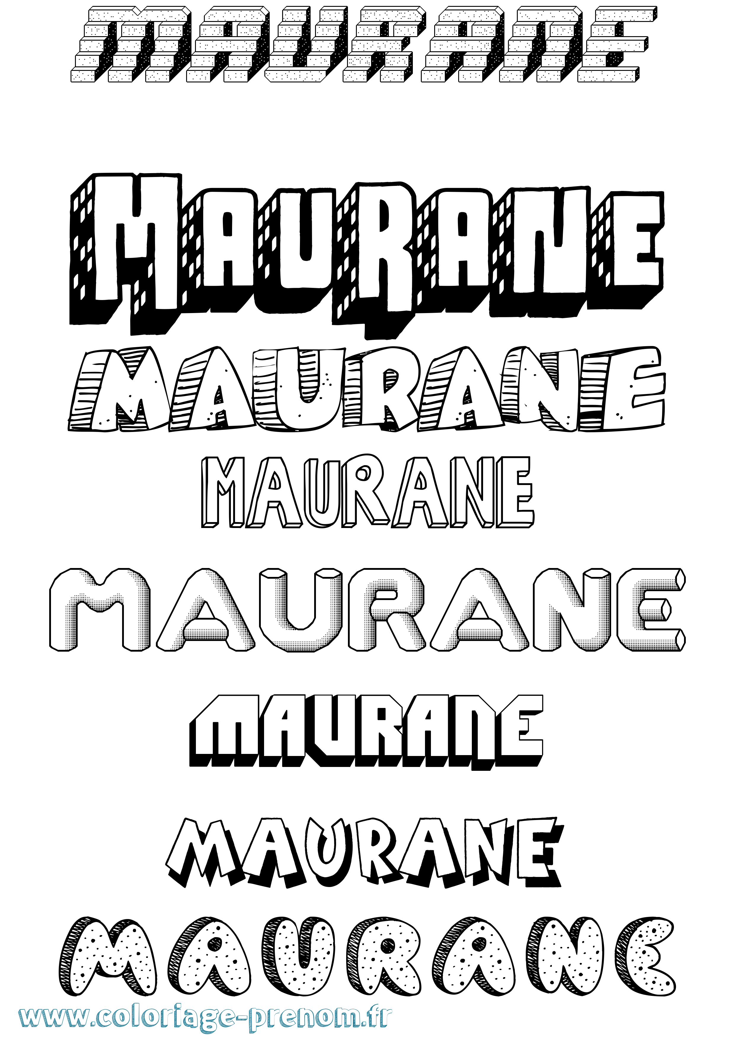 Coloriage Maurane Effet 3D Coloriage prénom Maurane Effet 3D