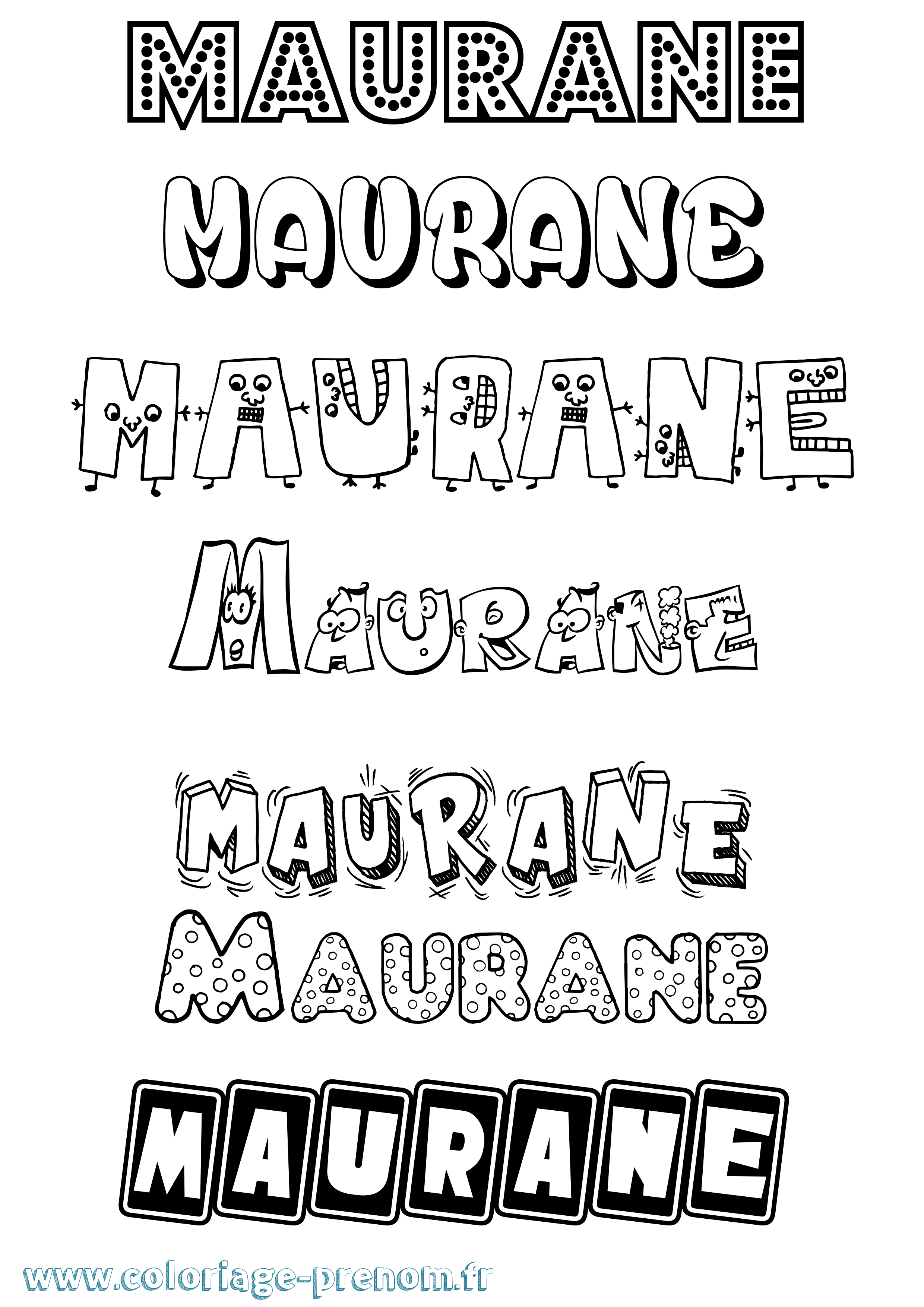 Coloriage Maurane Fun Coloriage prénom Maurane Fun