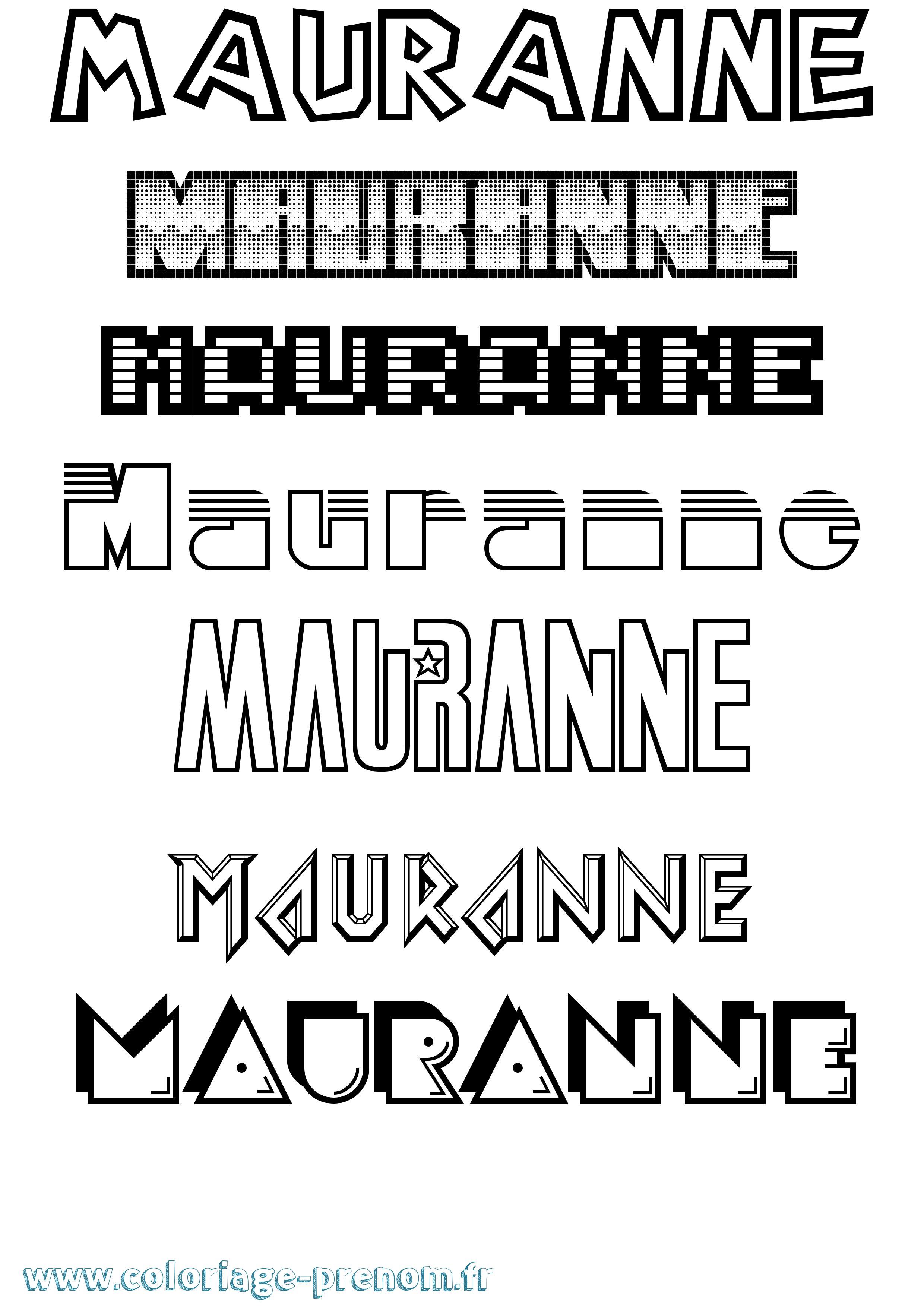 Coloriage Mauranne Jeux Vidéos Coloriage prénom Mauranne Jeux Vidéos
