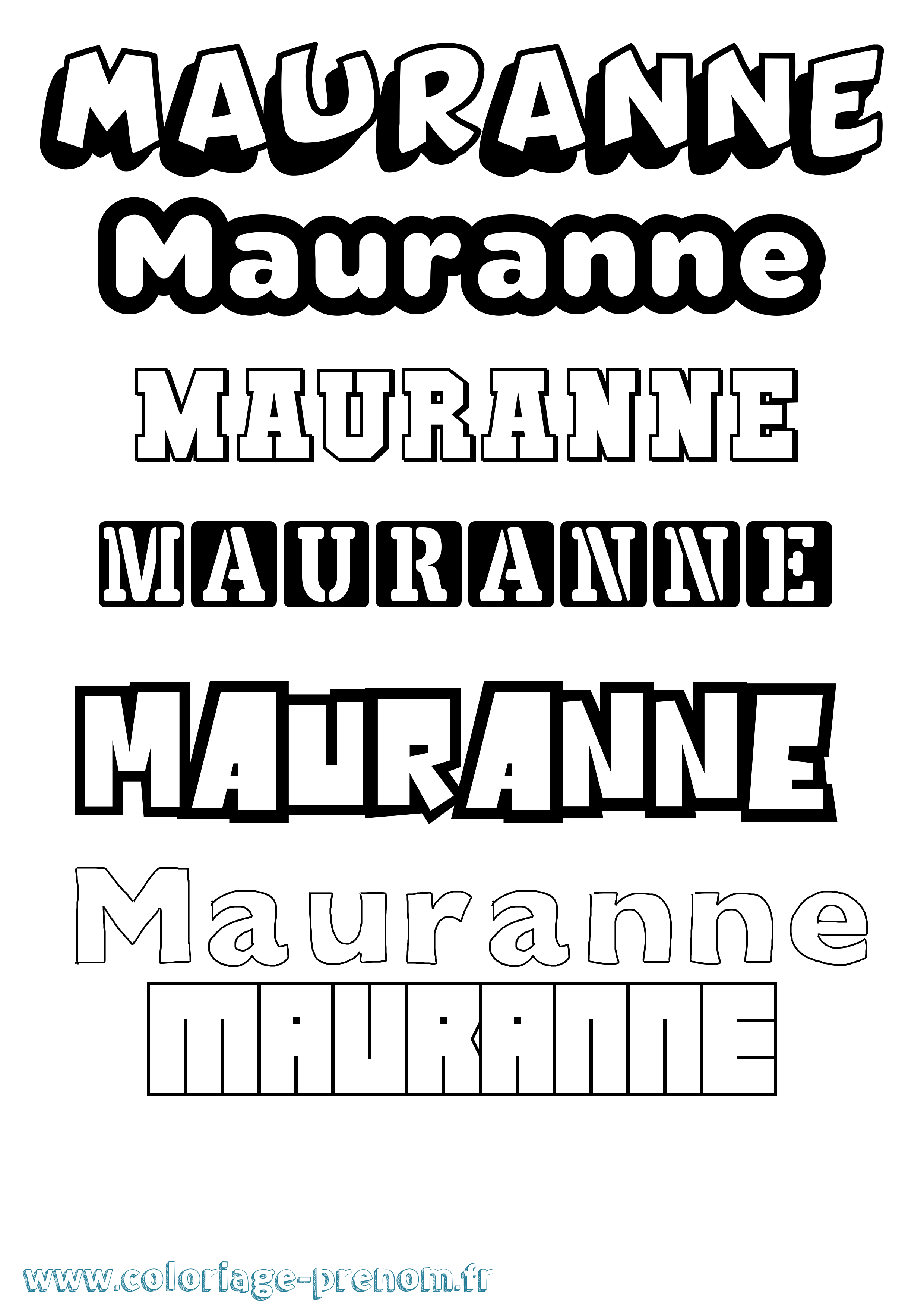 Coloriage Mauranne Simple Coloriage prénom Mauranne Simple
