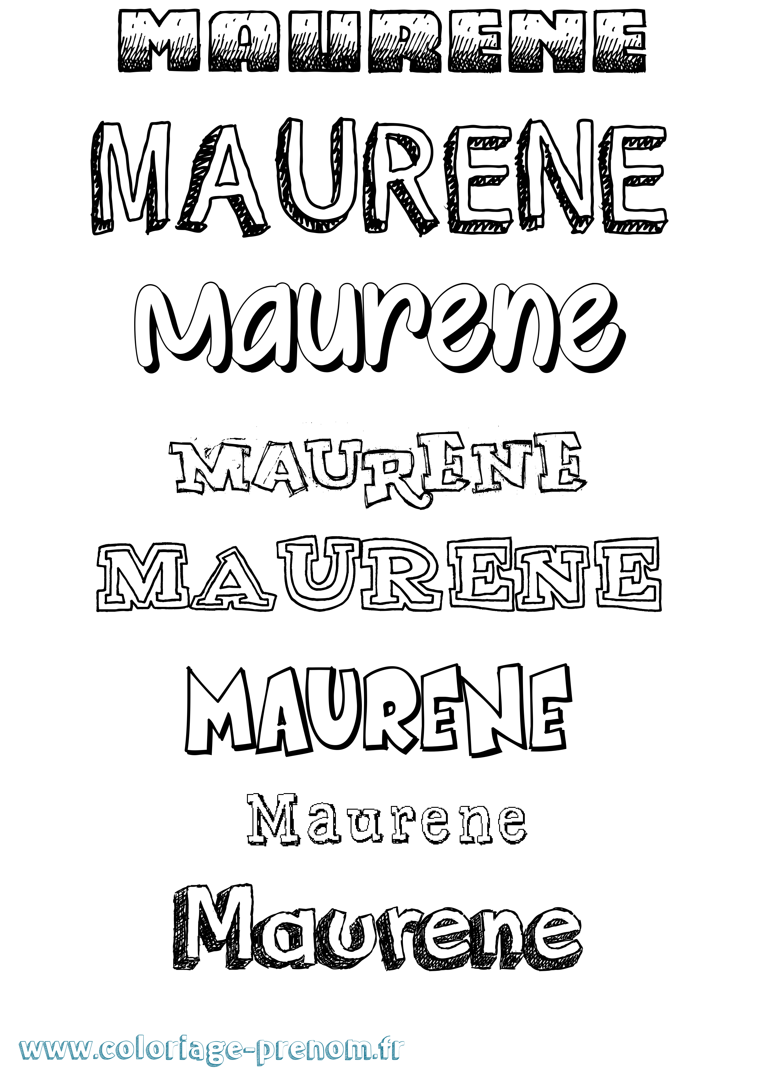 Coloriage Maurene Dessiné Coloriage prénom Maurene Dessiné