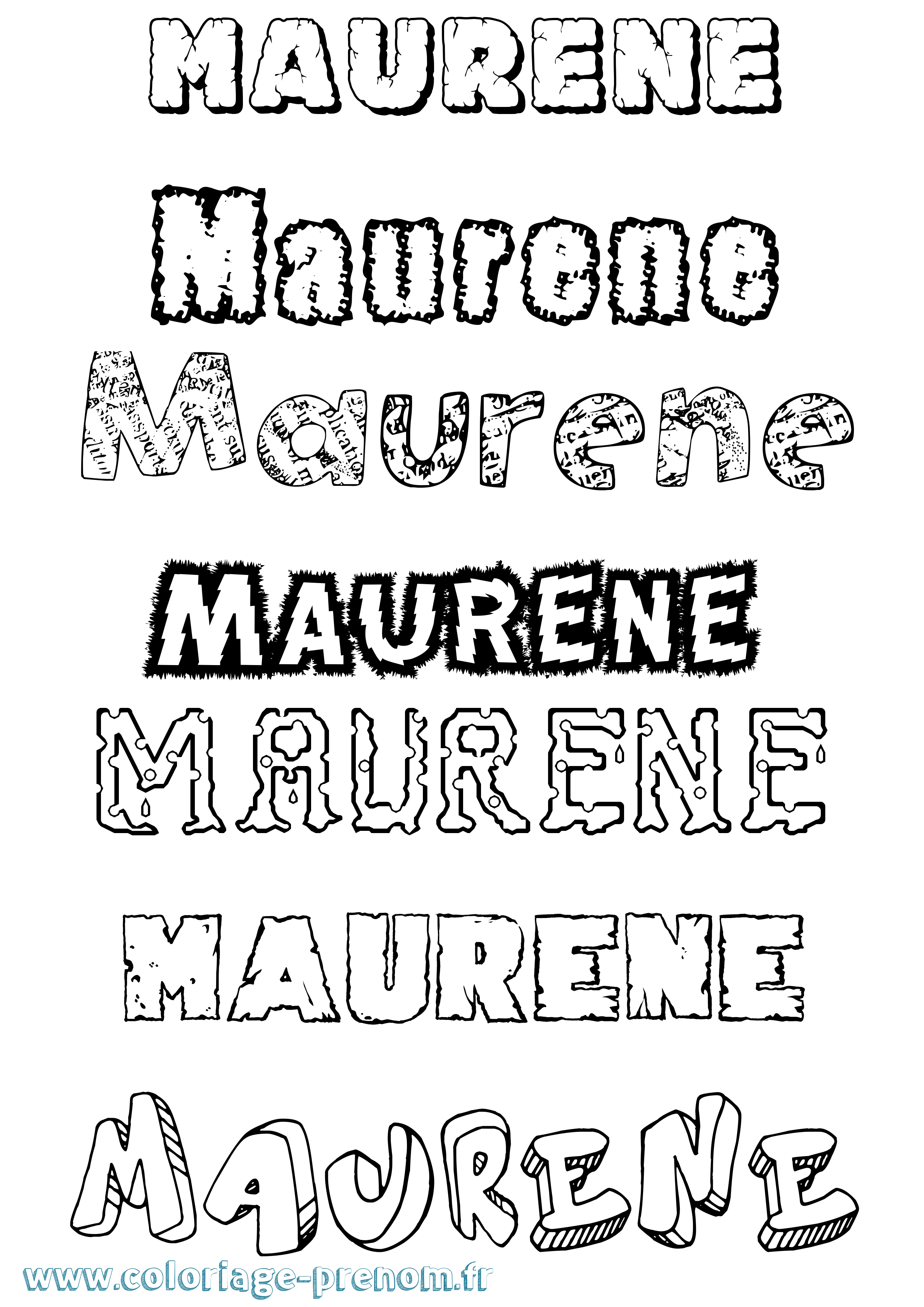 Coloriage Maurene Destructuré Coloriage prénom Maurene Destructuré