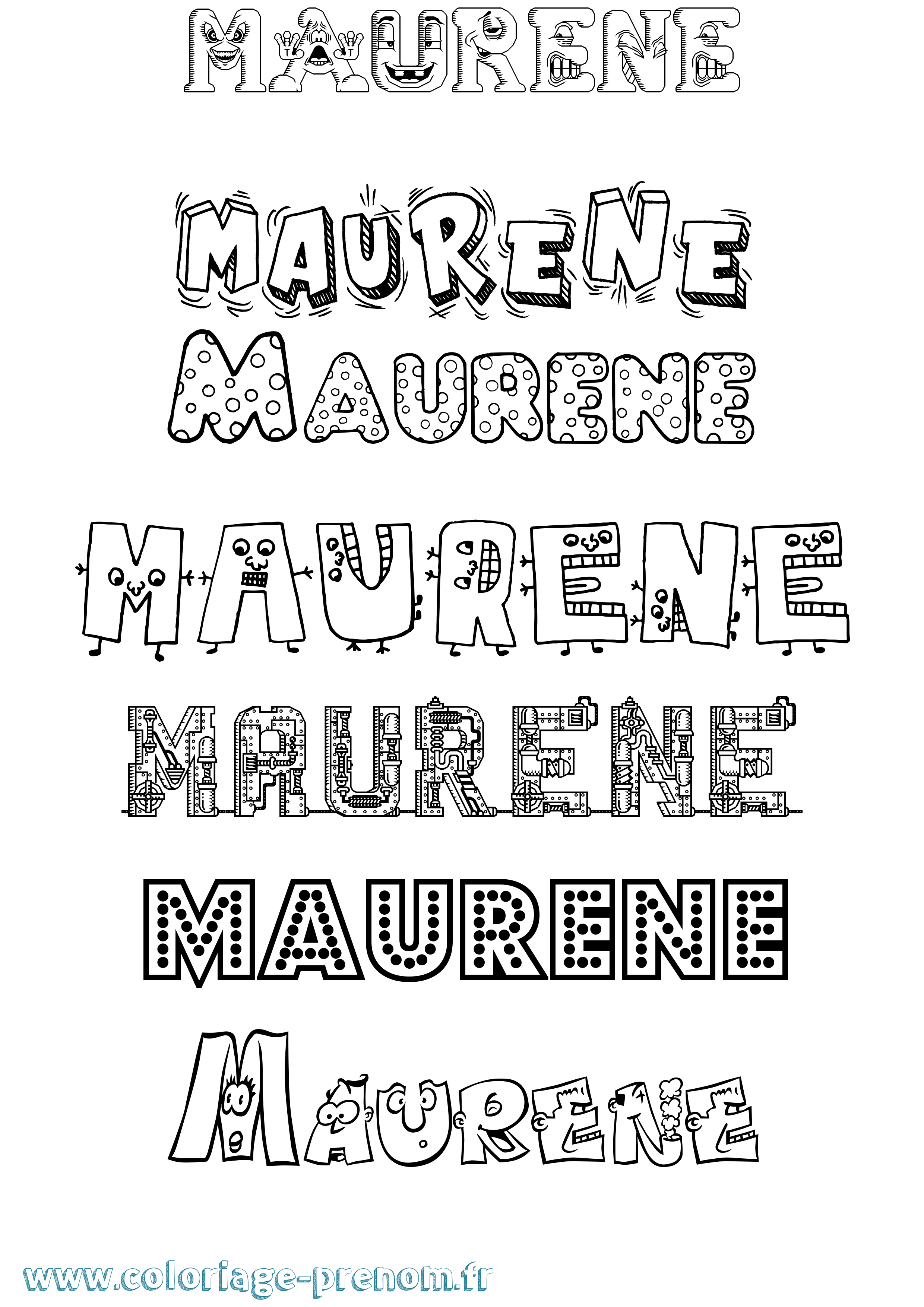 Coloriage Maurene Fun Coloriage prénom Maurene Fun