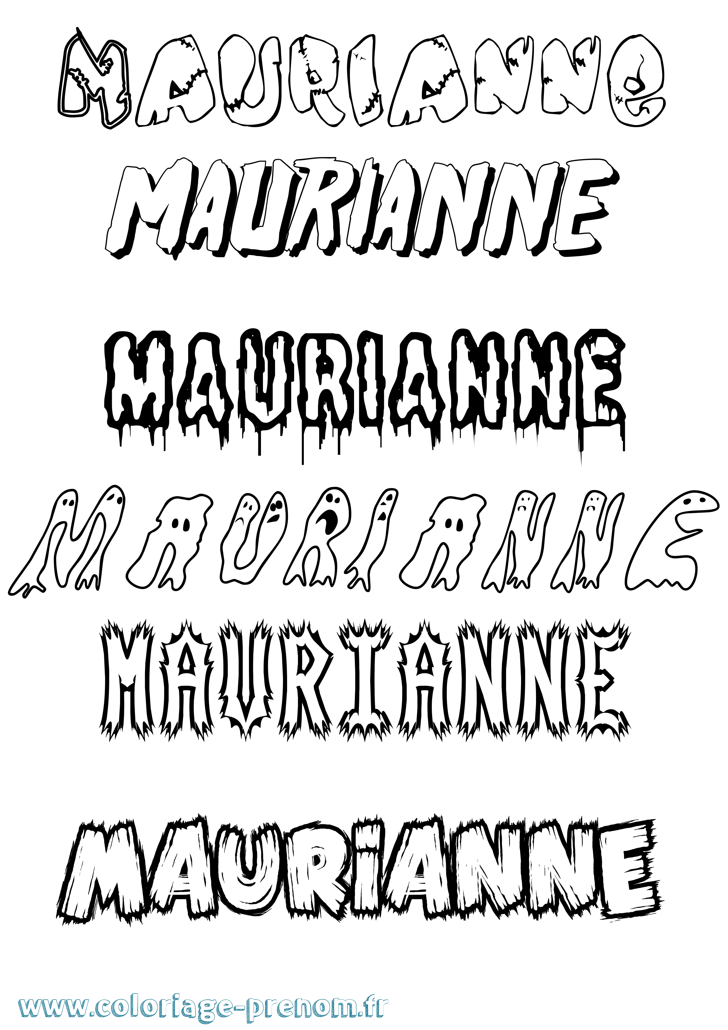Coloriage Maurianne Frisson Coloriage prénom Maurianne Frisson
