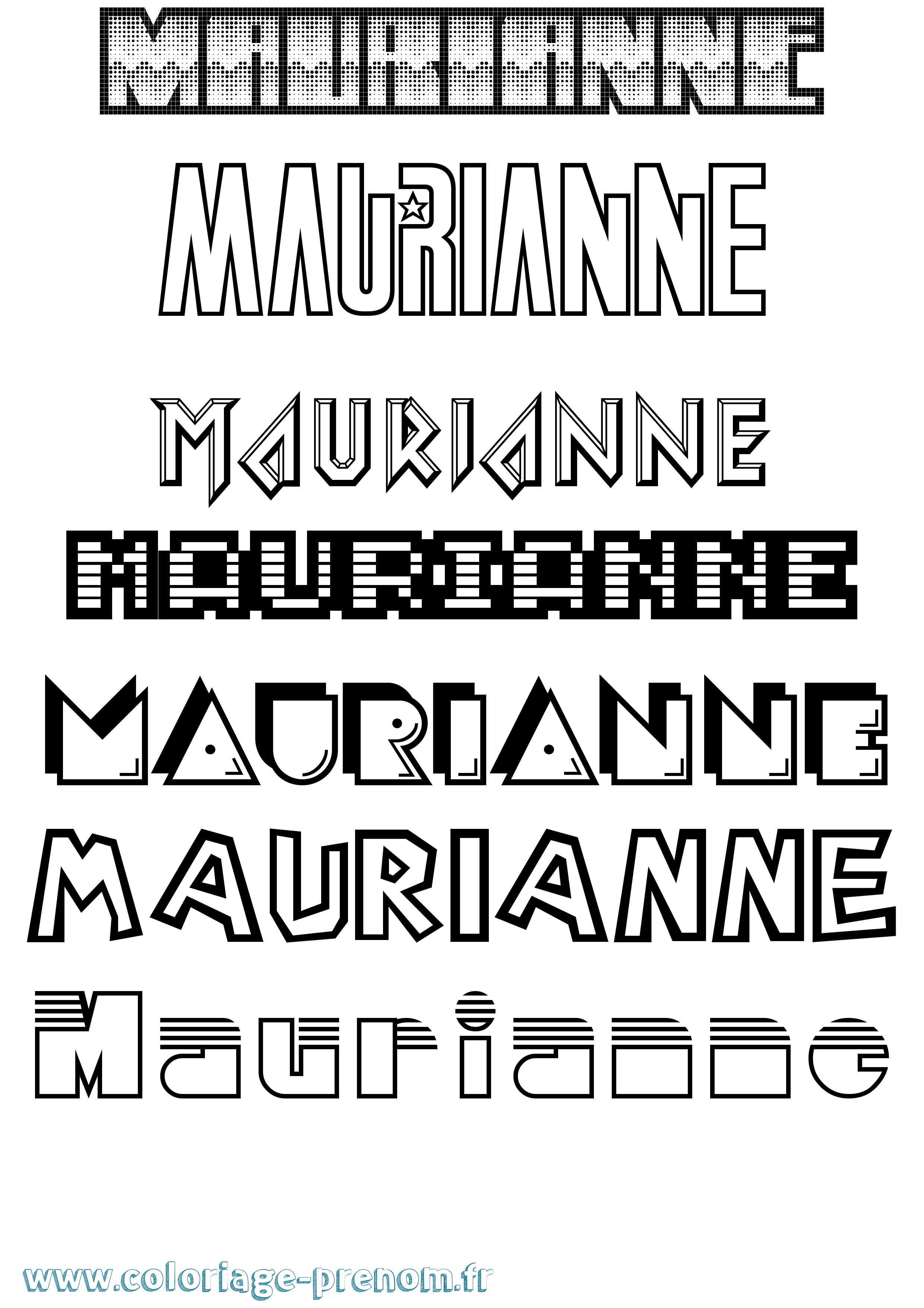 Coloriage Maurianne Jeux Vidéos Coloriage prénom Maurianne Jeux Vidéos