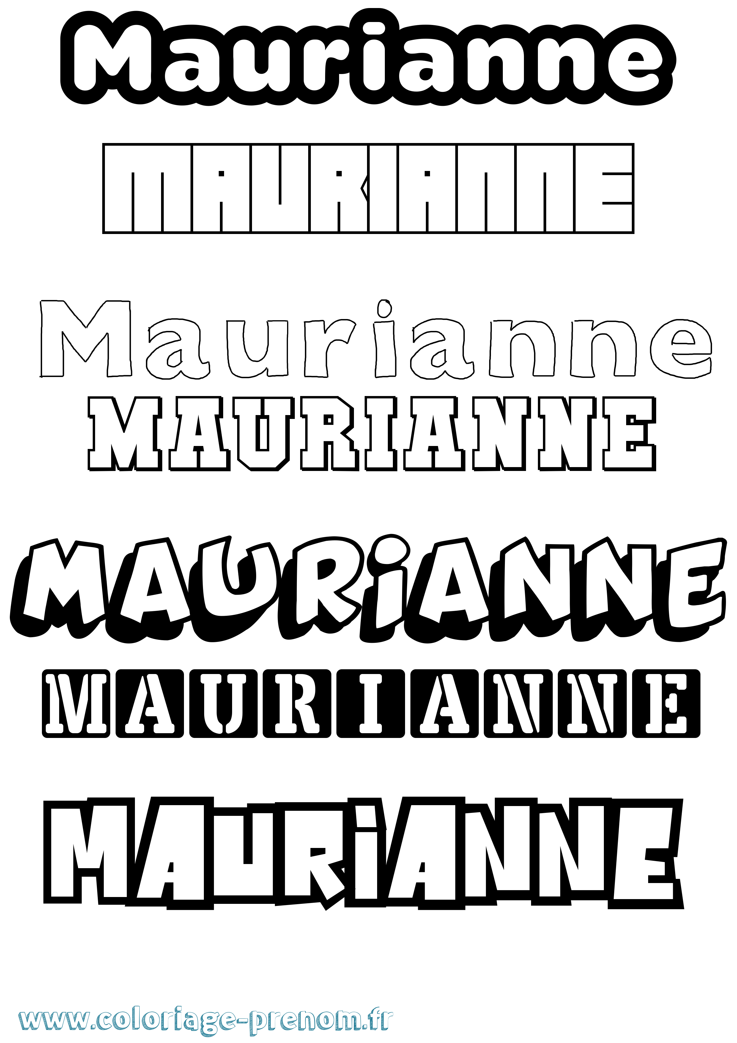 Coloriage Maurianne Simple Coloriage prénom Maurianne Simple