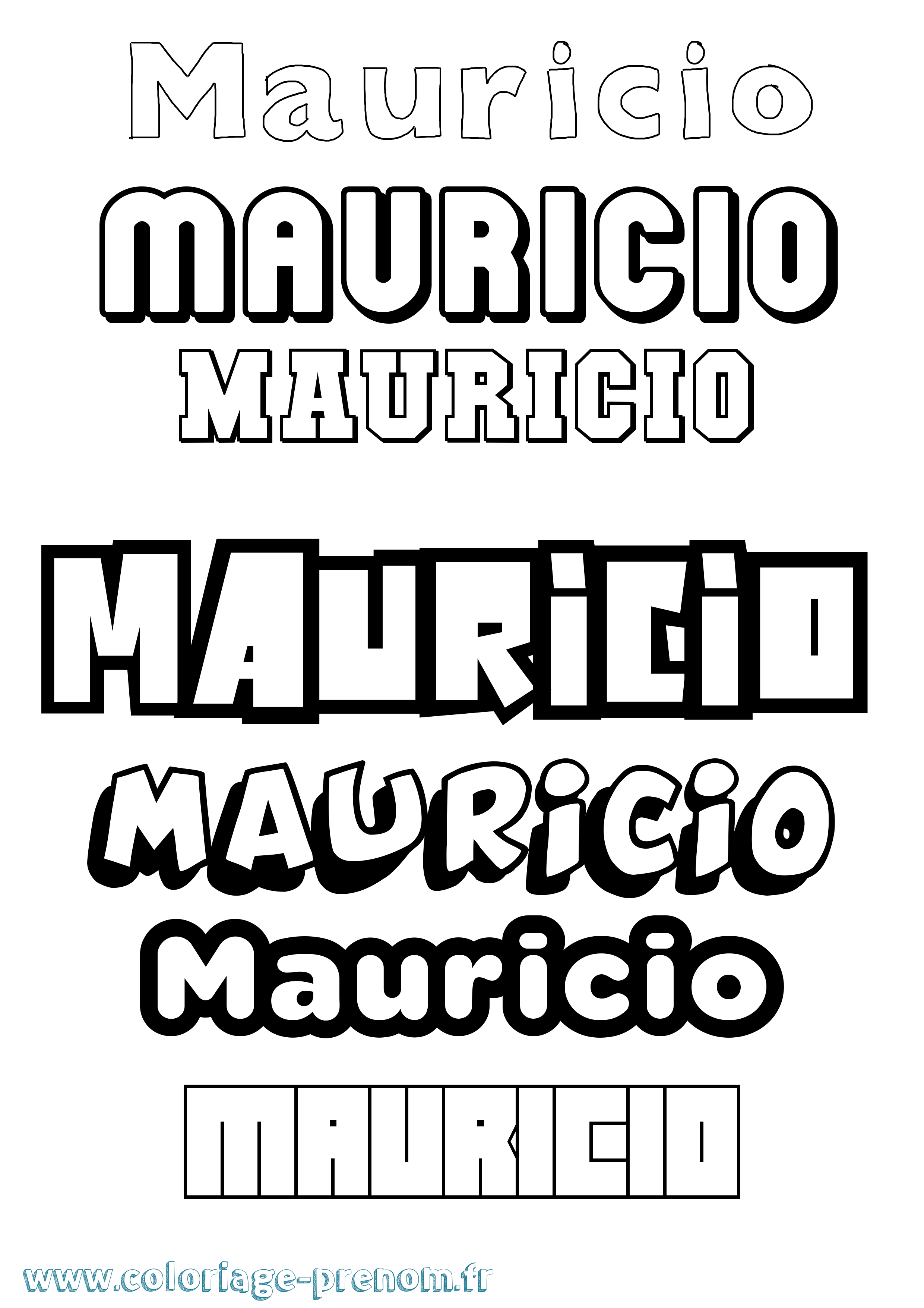 Coloriage Mauricio Simple Coloriage prénom Mauricio Simple