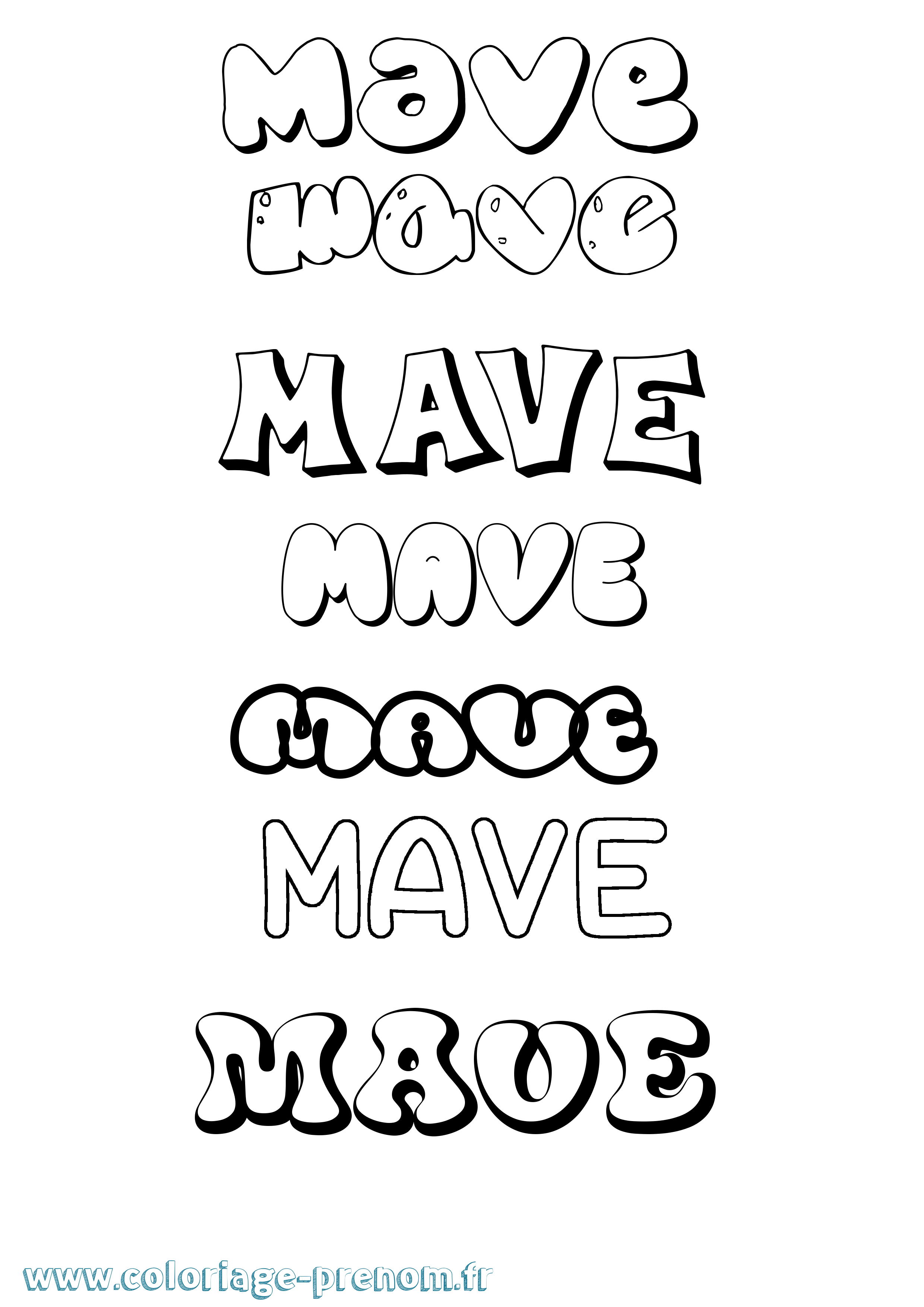 Coloriage Mave Bubble Coloriage prénom Mave Bubble